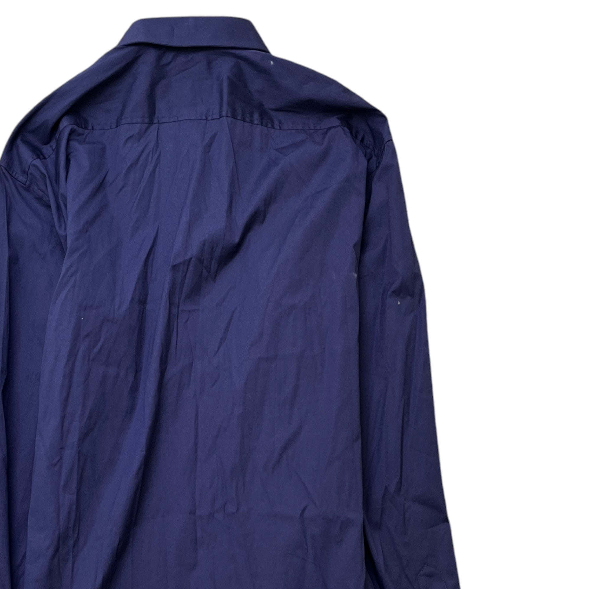 Men's Plaque Logo Long Sleeve Shirt Navy Size IT 48 / UK M