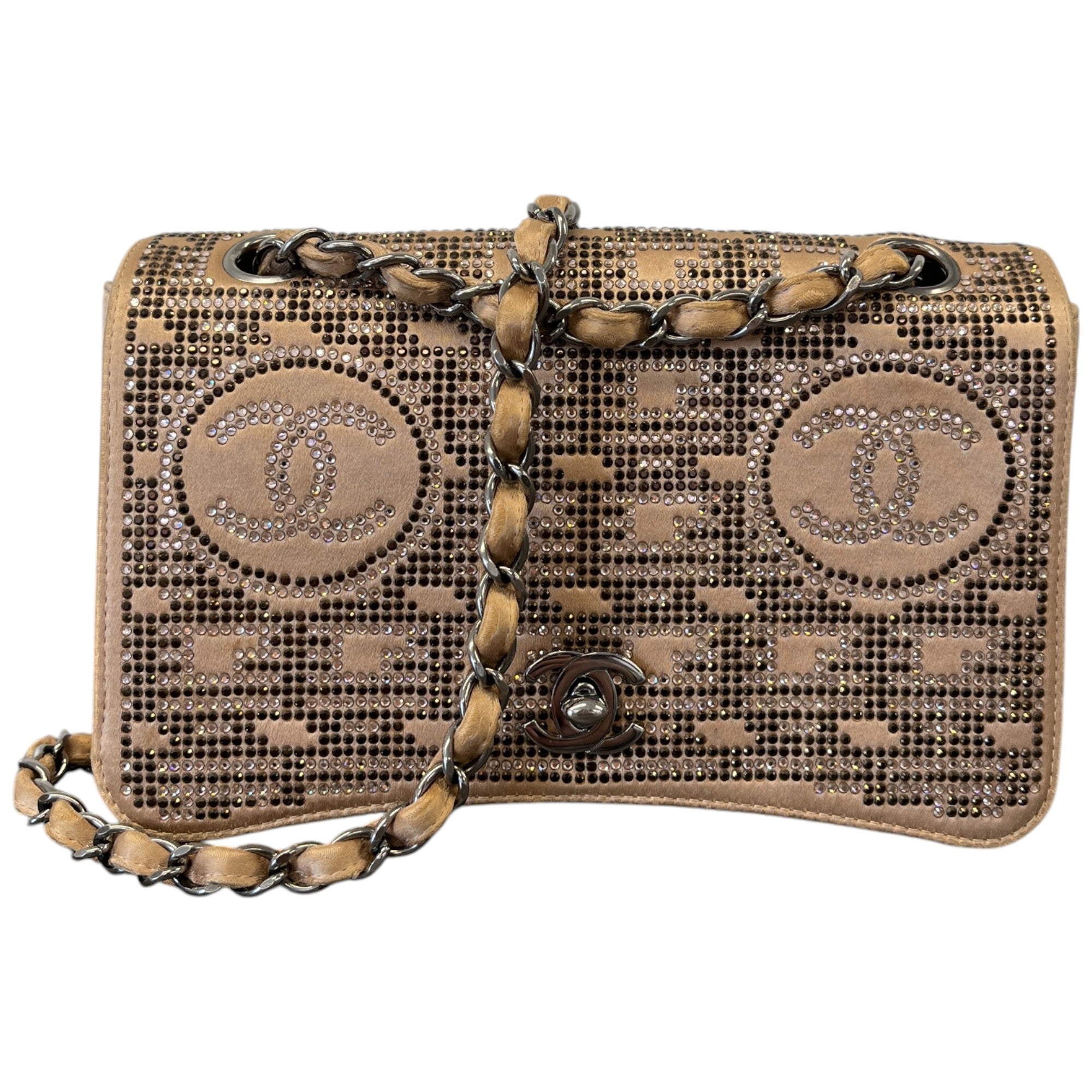 Women's Cc Embellished Handbag Beige