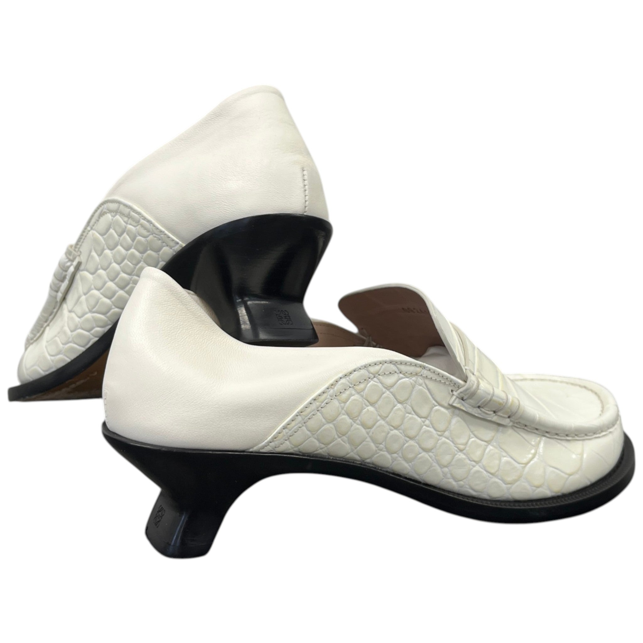 Women's Campo 45 Croc-Effect Leather Loafers White Size EU 40 / UK 7