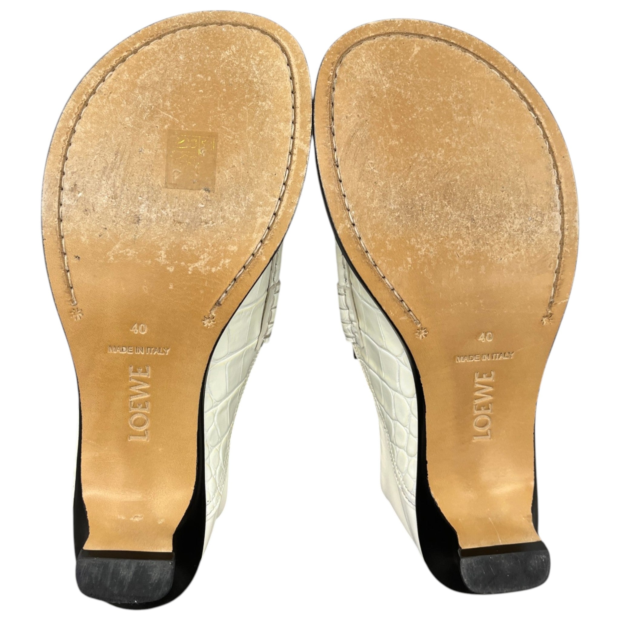 Women's Campo 45 Croc-Effect Leather Loafers White Size EU 40 / UK 7