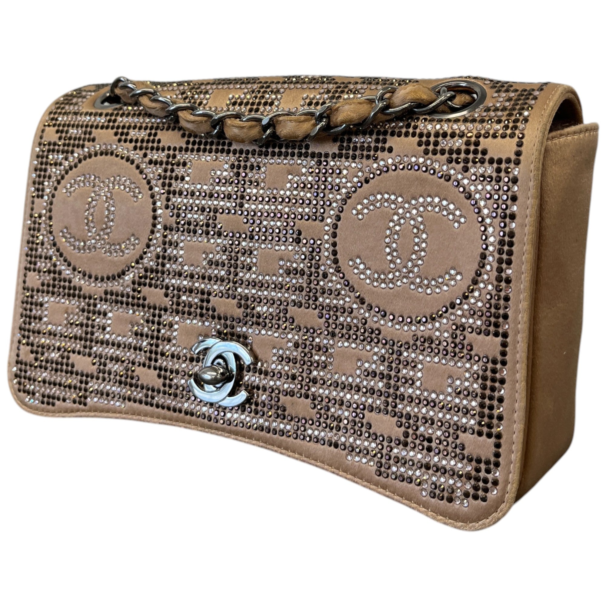 Women's Cc Embellished Handbag Beige