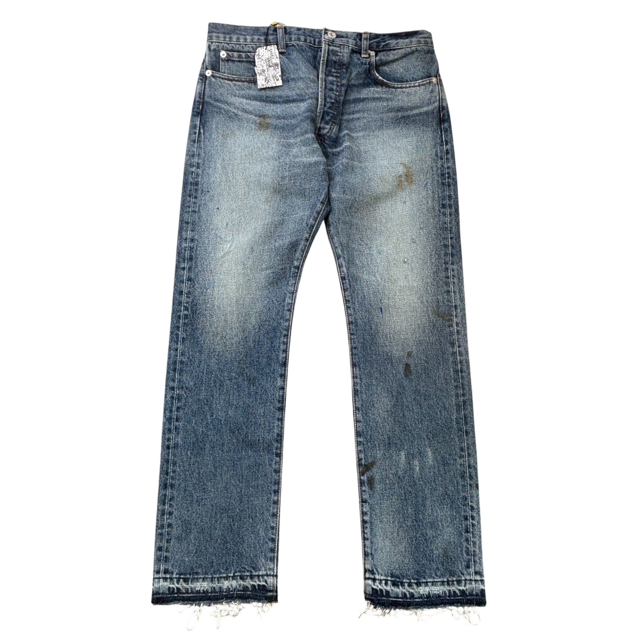 Men's Paint Splatter Jeans Blue Size Waist 30"