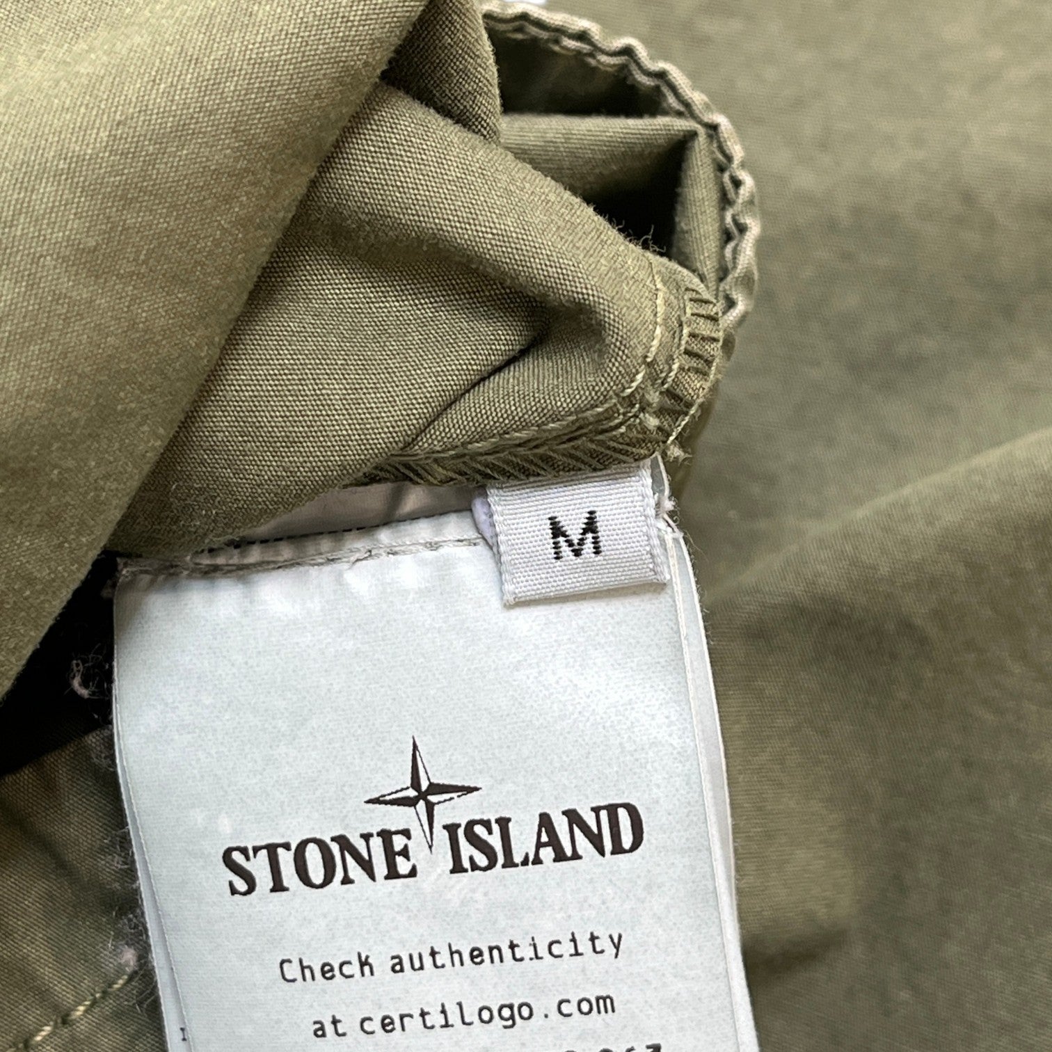 Men's Applique Logo OverShirt Khaki Size M