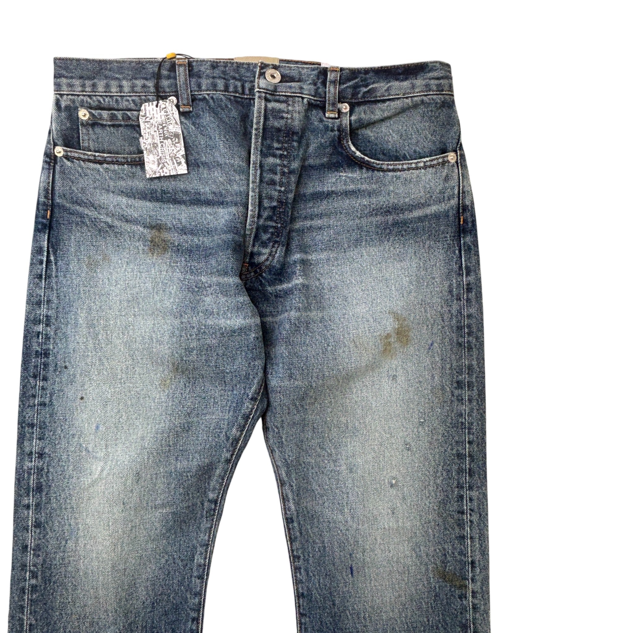 Men's Paint Splatter Jeans Blue Size Waist 30"