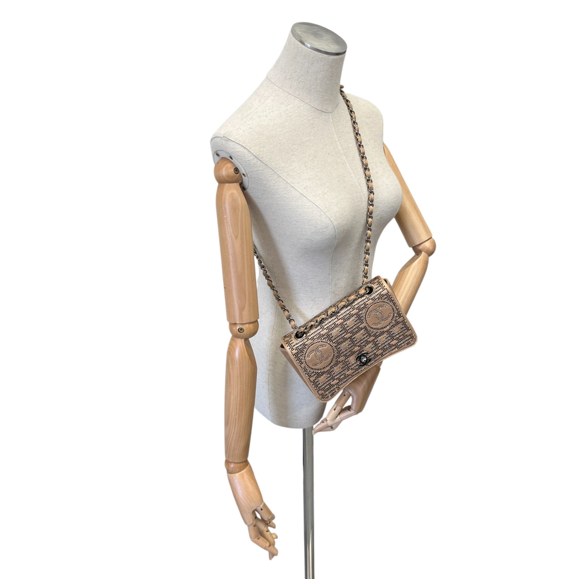 Women's Cc Embellished Handbag Beige