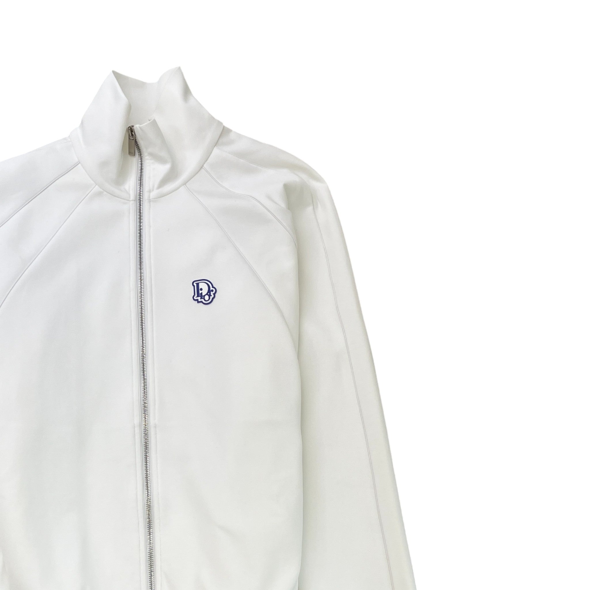 Women's Plaque Logo Technical Cotton Track Jacket White Size L