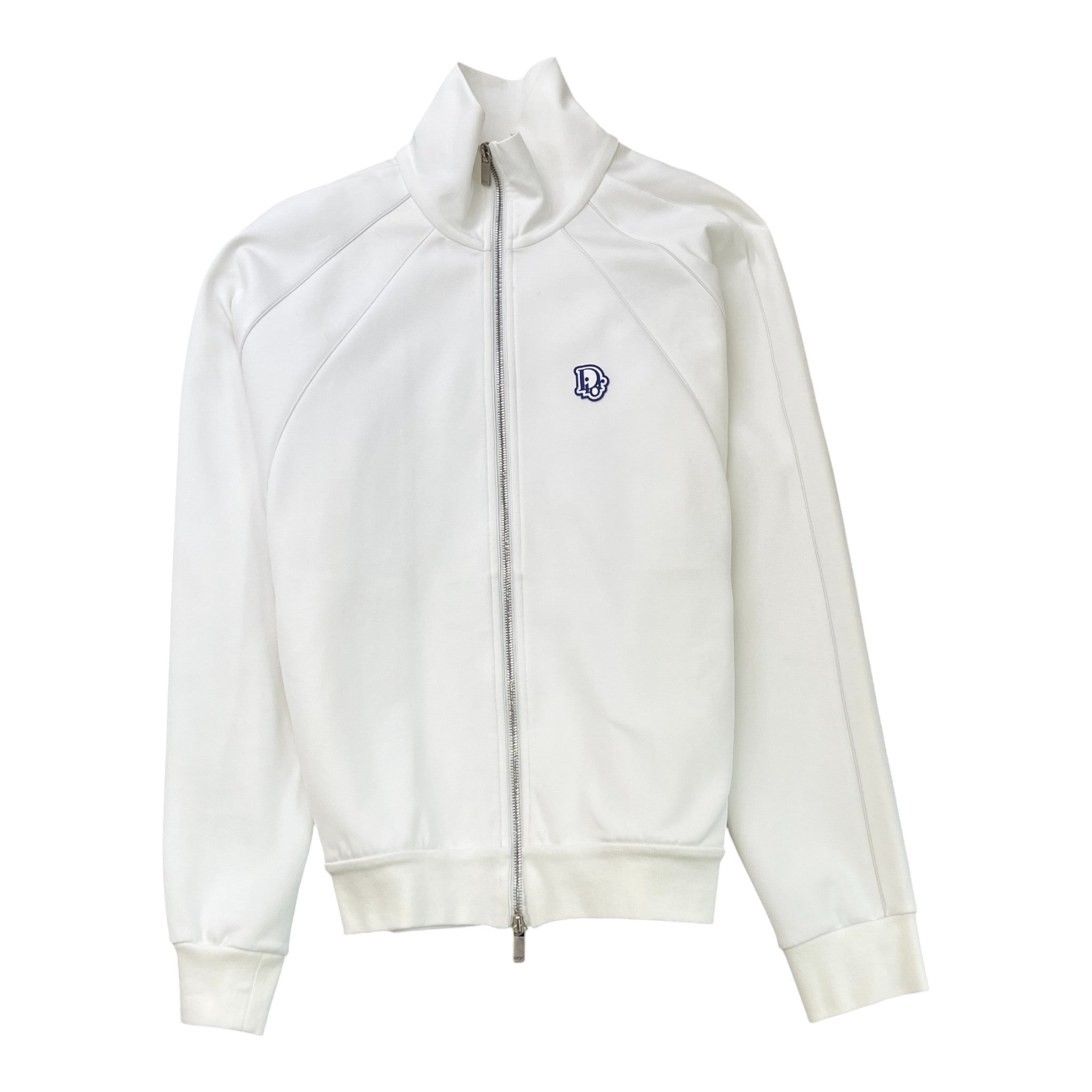 Women's Plaque Logo Technical Cotton Track Jacket White Size L