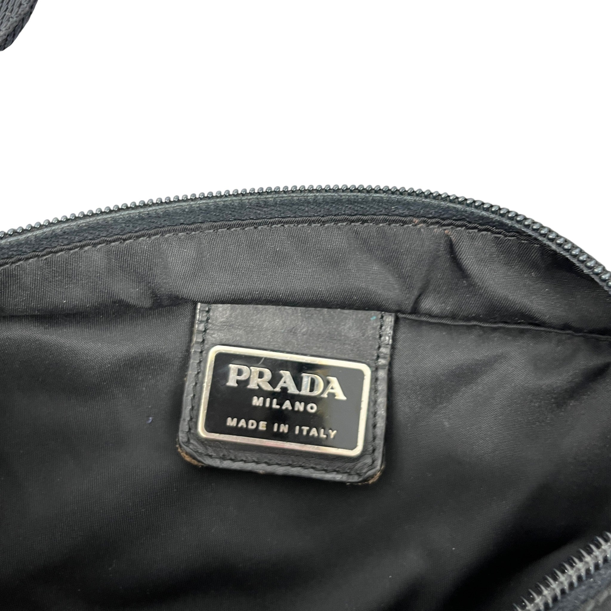 Men's Re-Nylon Plaque Logo Messenger Bag Black