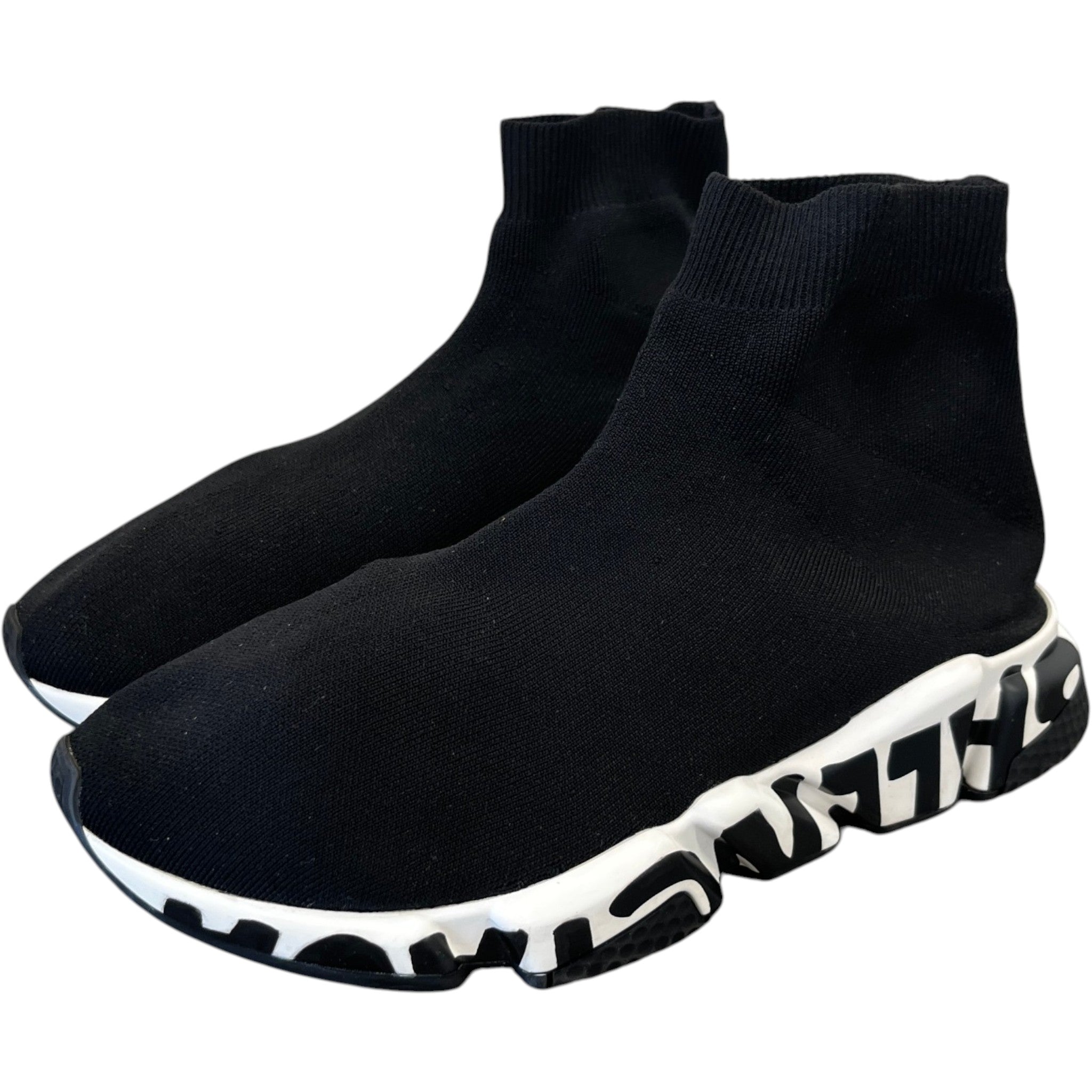 Men's Speed Graffiti High Trainers Black Size EU 42 / UK 8