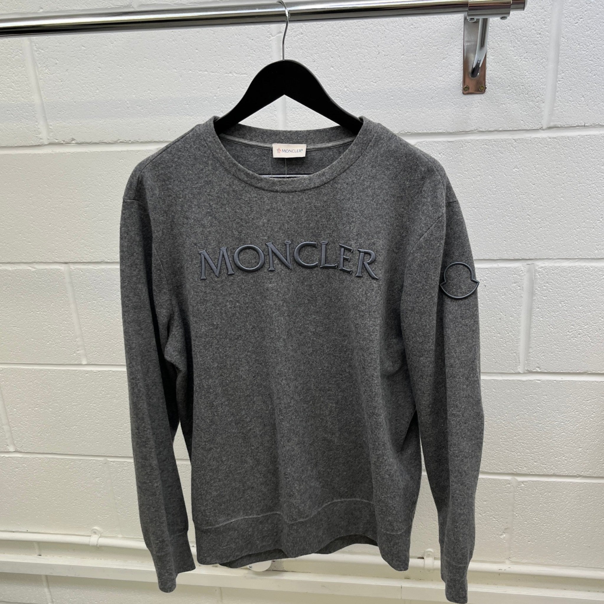 Men's Felpa Logo Print Jumper Grey Size M