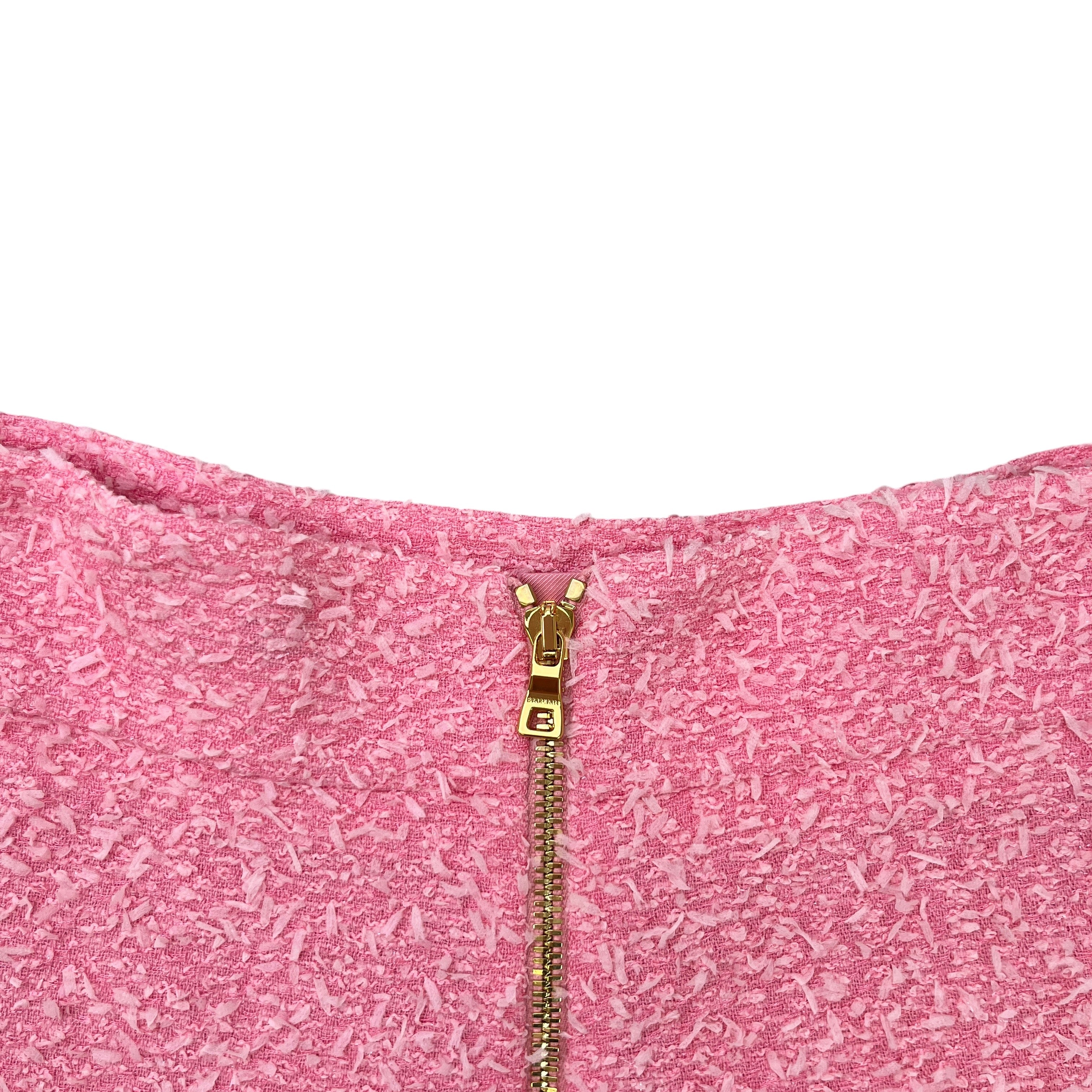 Women's Tweed Logo Button Shorts Pink Size S