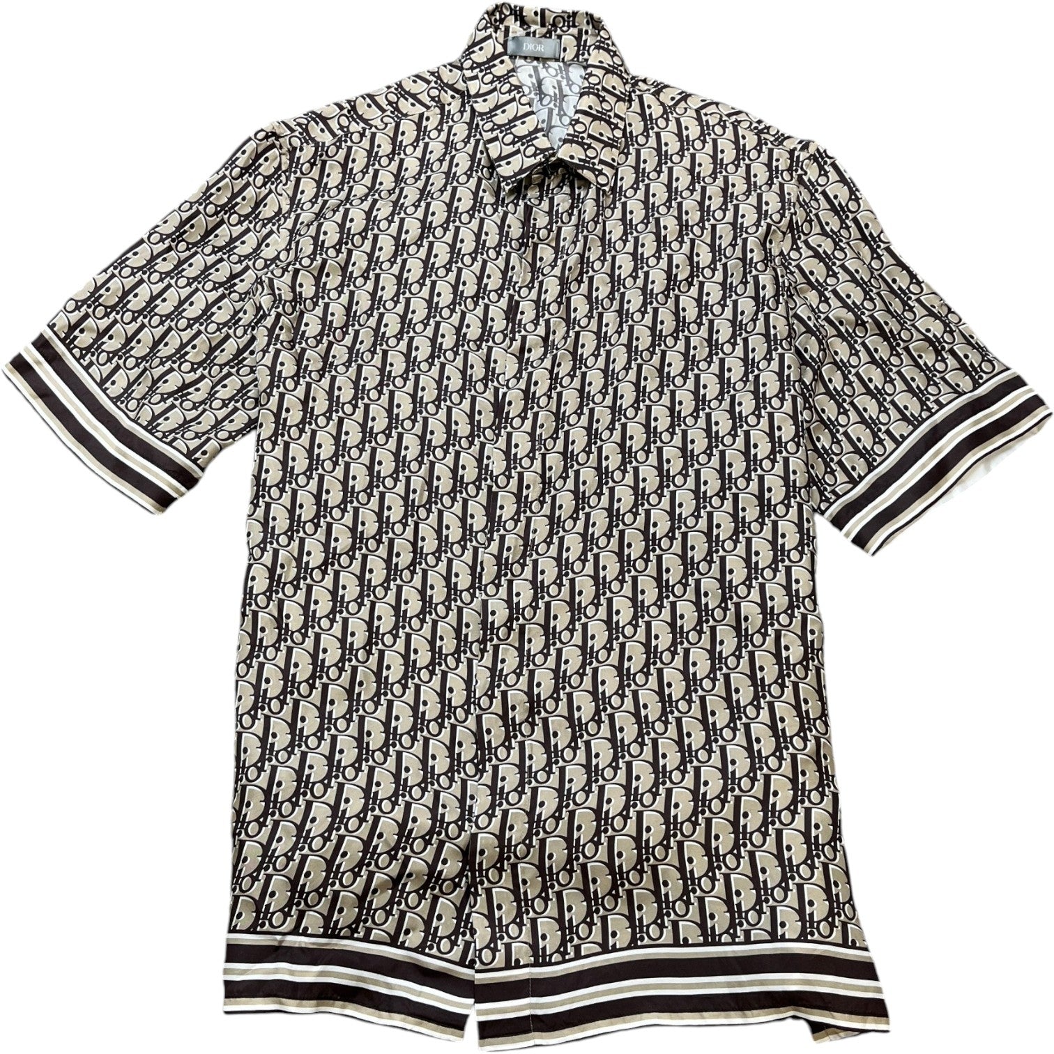 Men's Oblique Shirt Brown Size M