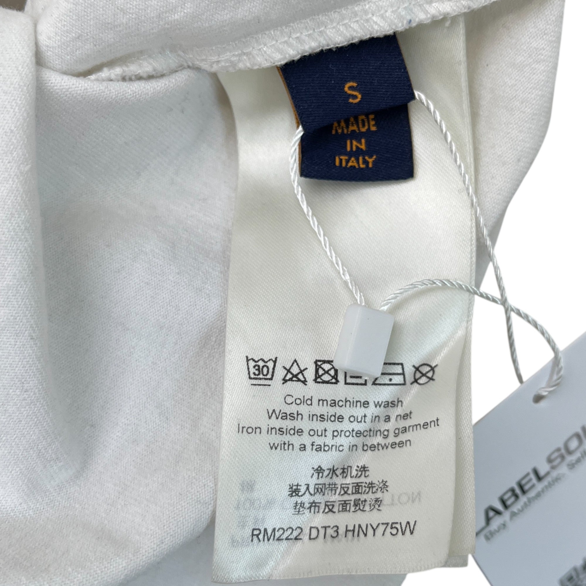 Men's Embroidered Logo T-Shirt White Size S