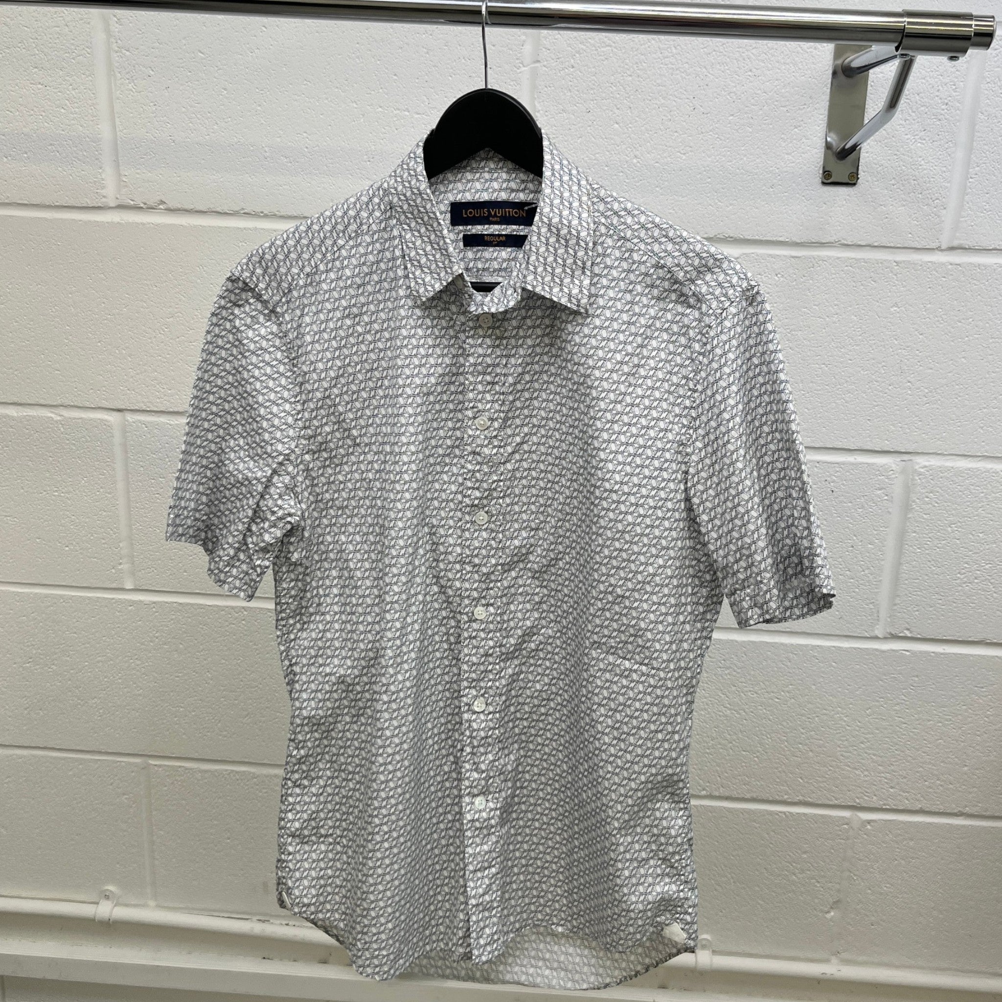 Men's Monogram Geometric Shirt White Size S