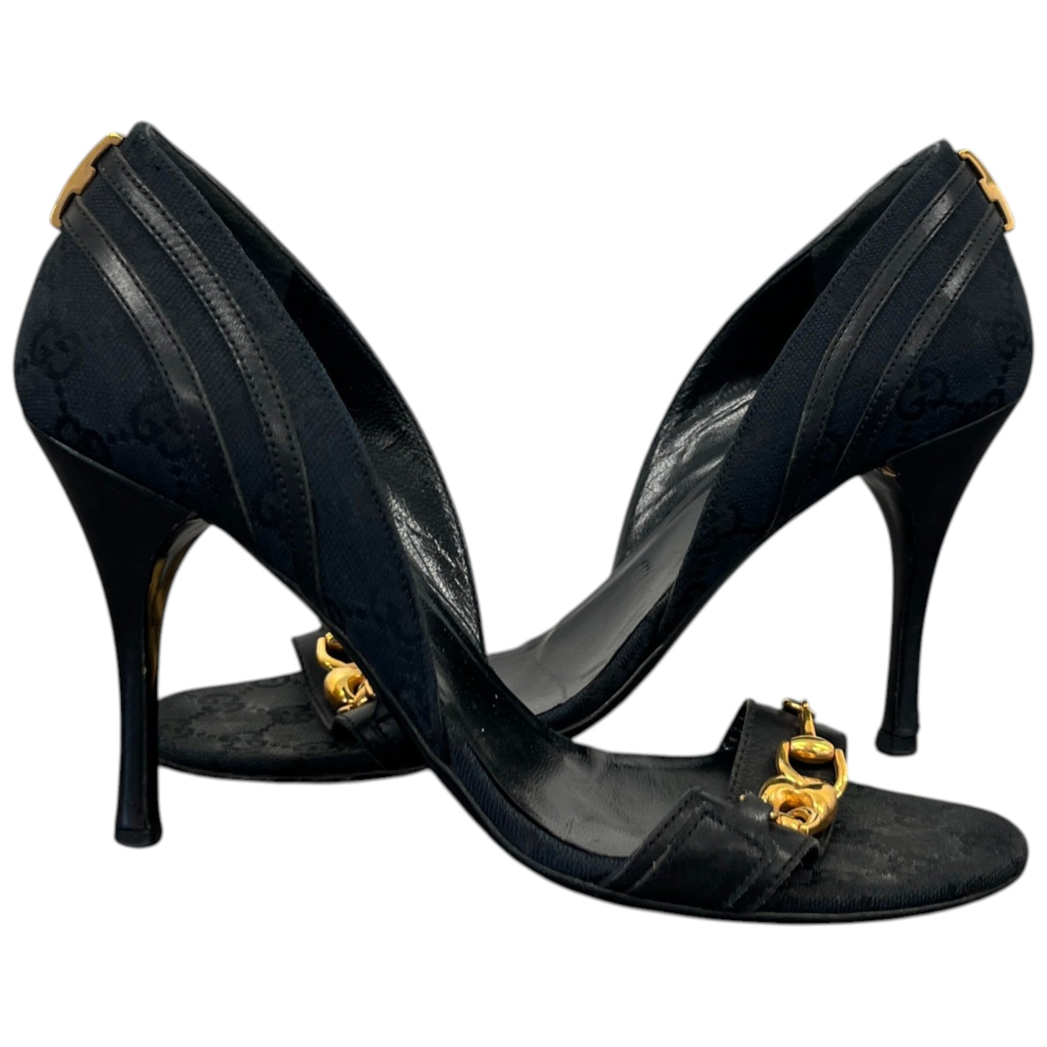 Women's Horsebit Accent Canvas Heels Black Size EU 38.5 / UK 5.5