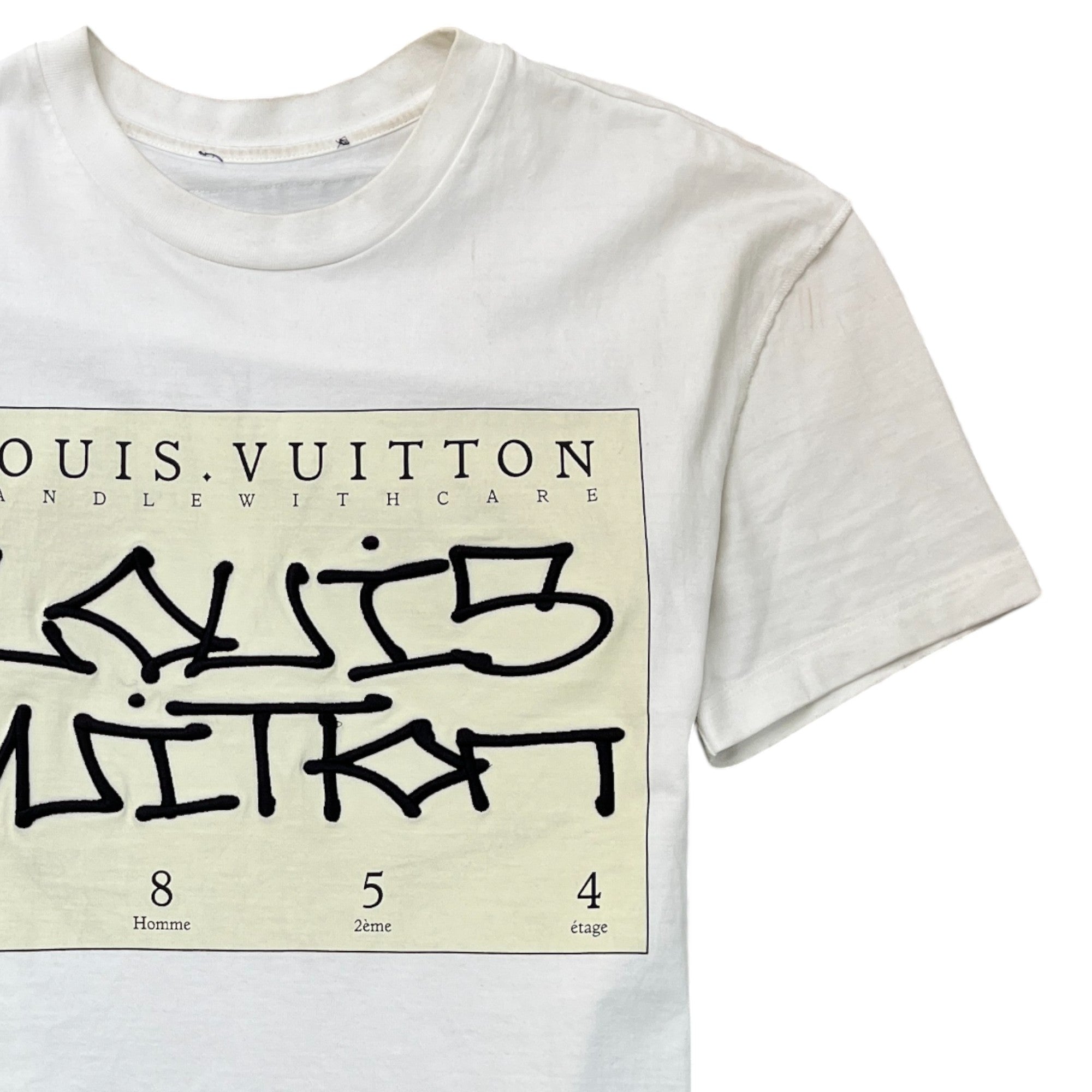 Men's Embroidered Logo T-Shirt White Size S