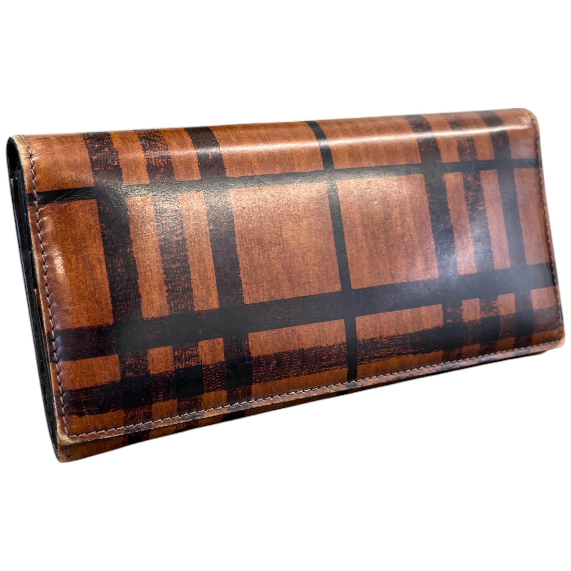 Women's Check Wallet Brown