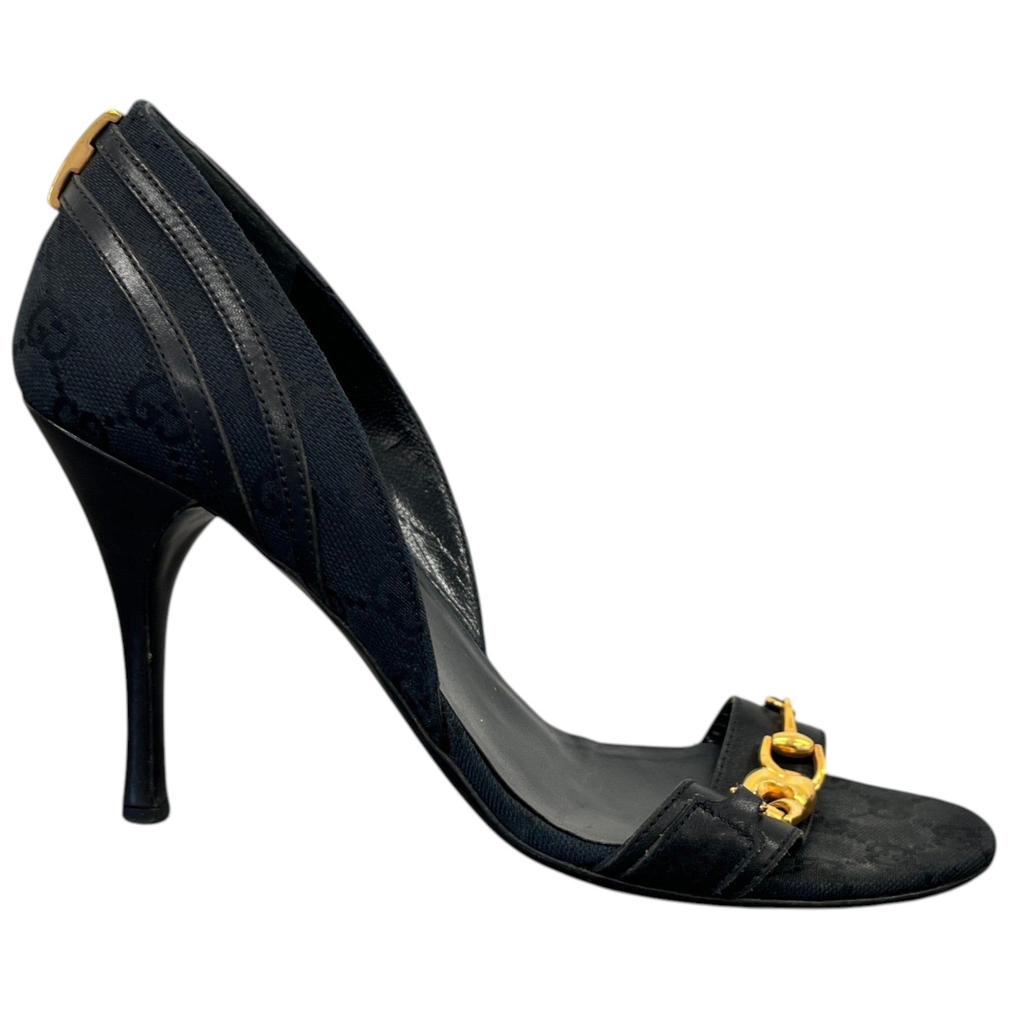 Women's Horsebit Accent Canvas Heels Black Size EU 38.5 / UK 5.5