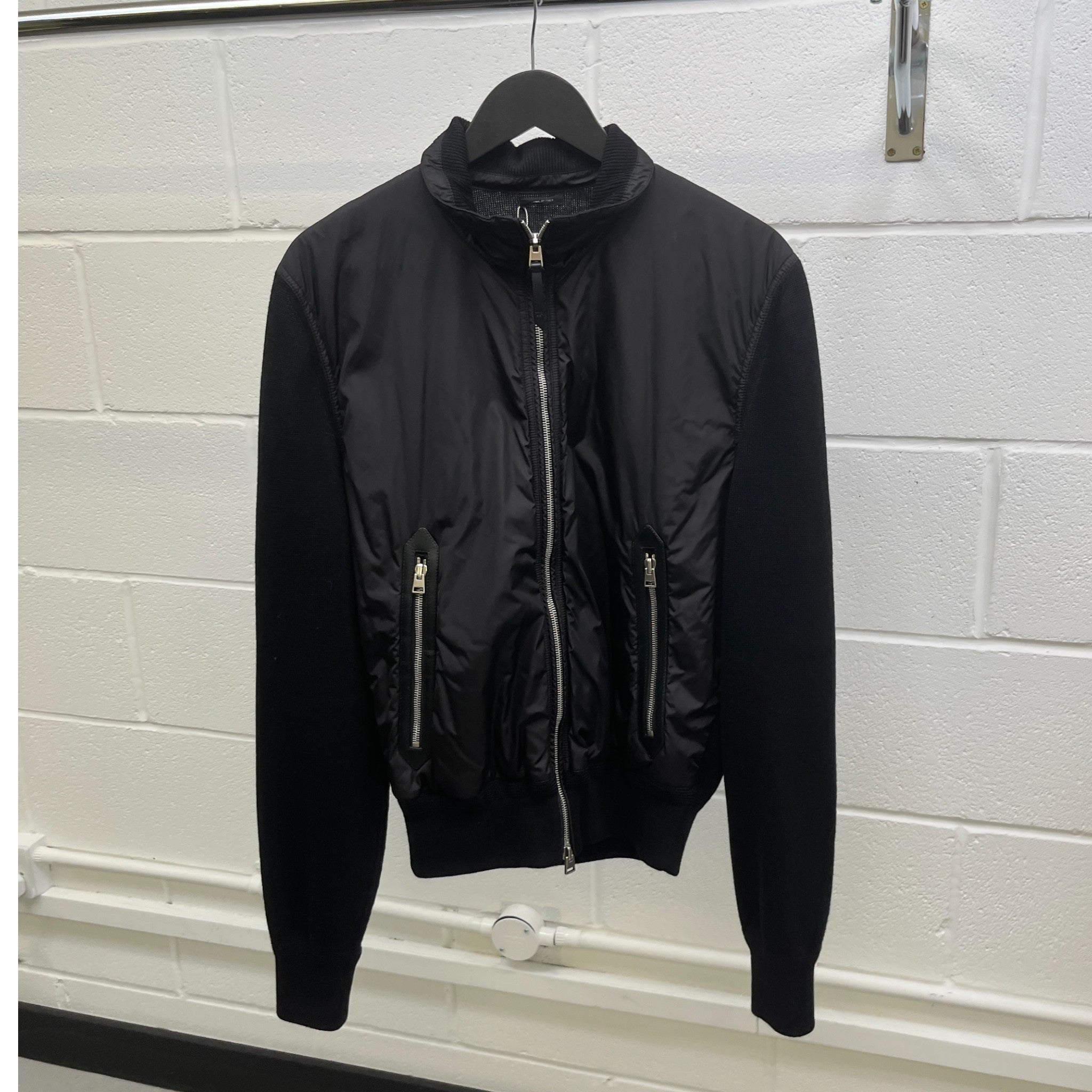 Men's Panelled Zip-Front Jacket Black Size IT 50 / L