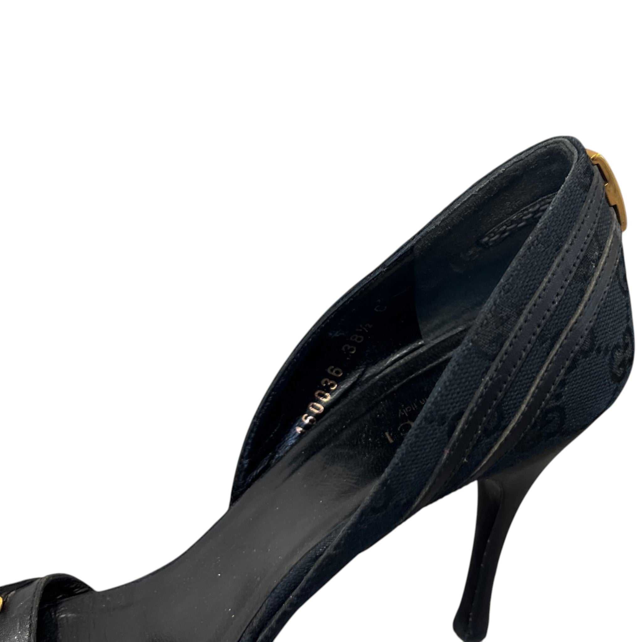 Women's Horsebit Accent Canvas Heels Black Size EU 38.5 / UK 5.5