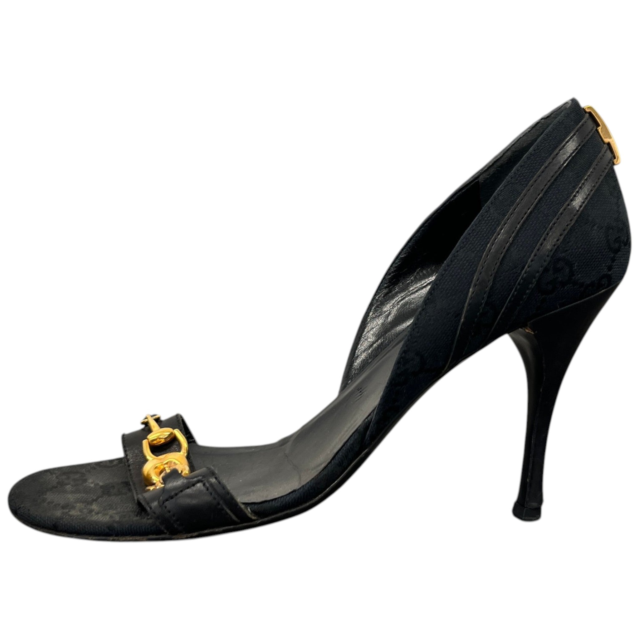 Women's Horsebit Accent Canvas Heels Black Size EU 38.5 / UK 5.5