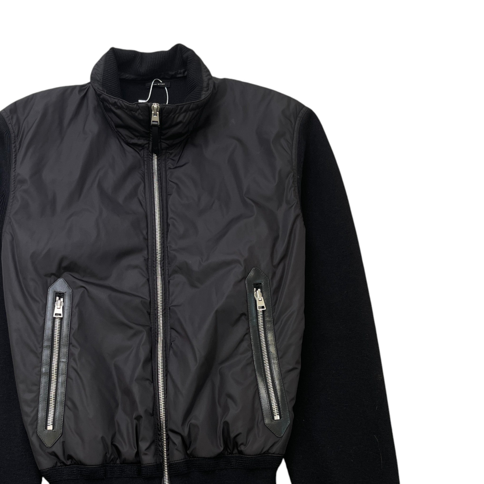 Men's Panelled Zip-Front Jacket Black Size IT 50 / L