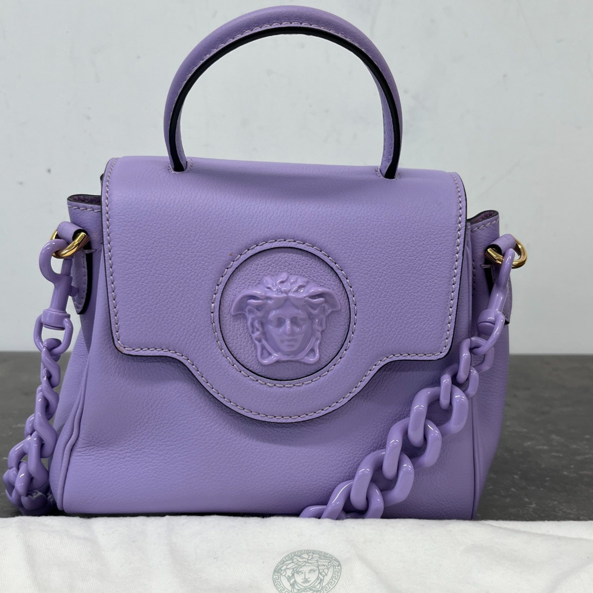 Women's Small La Medusa Top Handle Bag Purple
