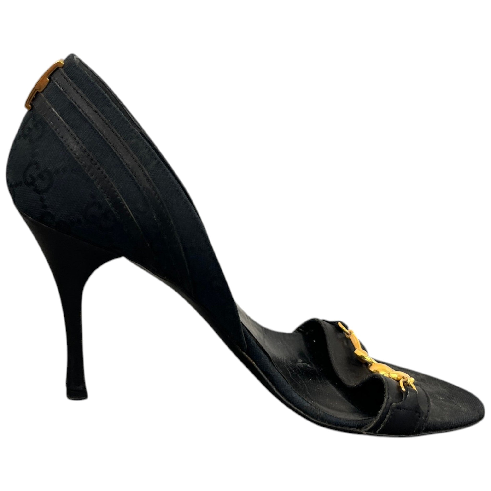 Women's Horsebit Accent Canvas Heels Black Size EU 38.5 / UK 5.5