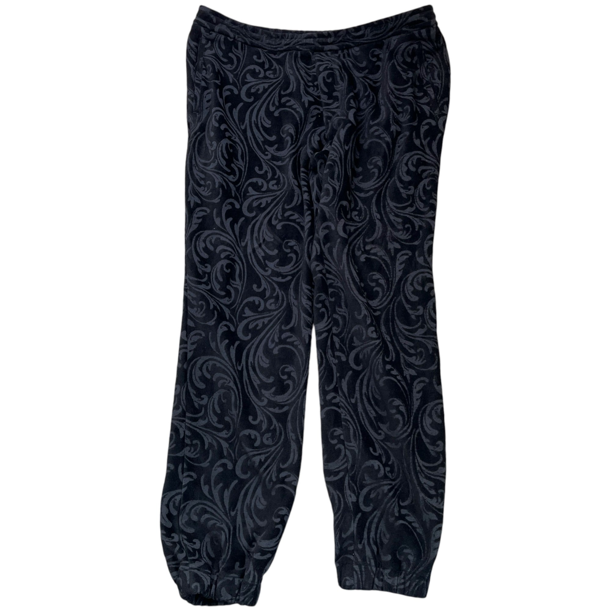 Men's Plaque Logo Pattern Joggers Black Size XXL