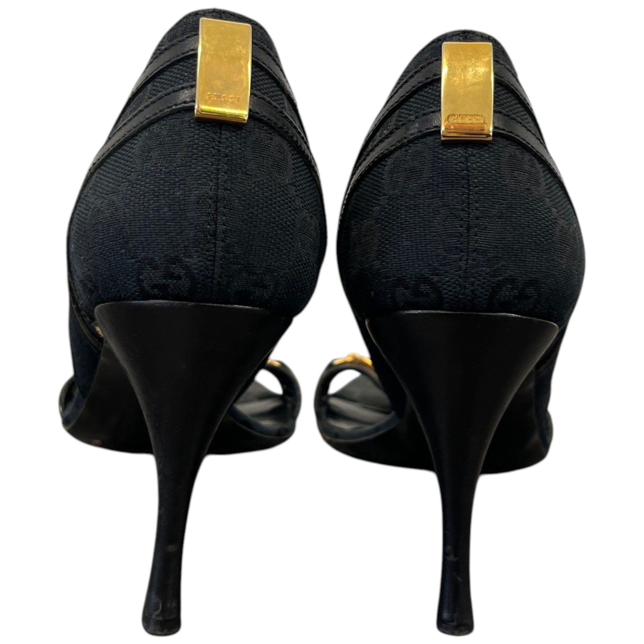 Women's Horsebit Accent Canvas Heels Black Size EU 38.5 / UK 5.5