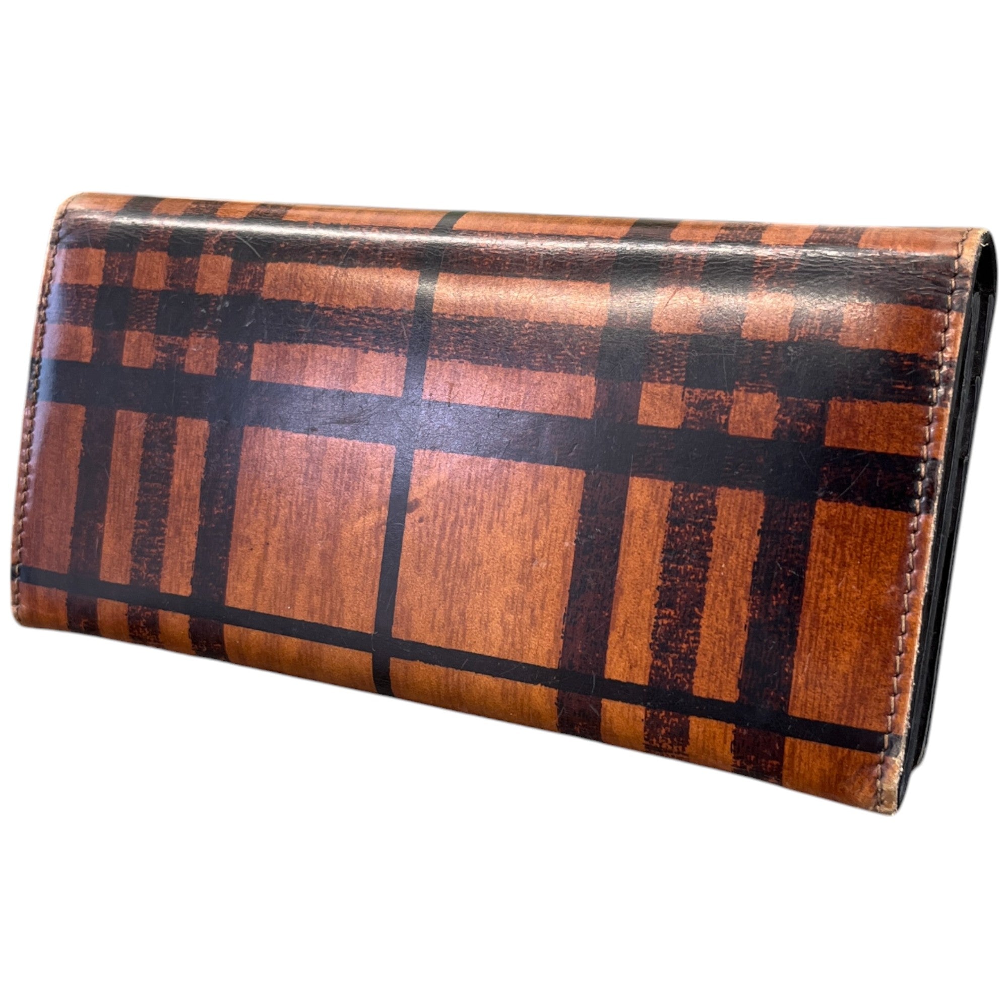 Women's Check Wallet Brown