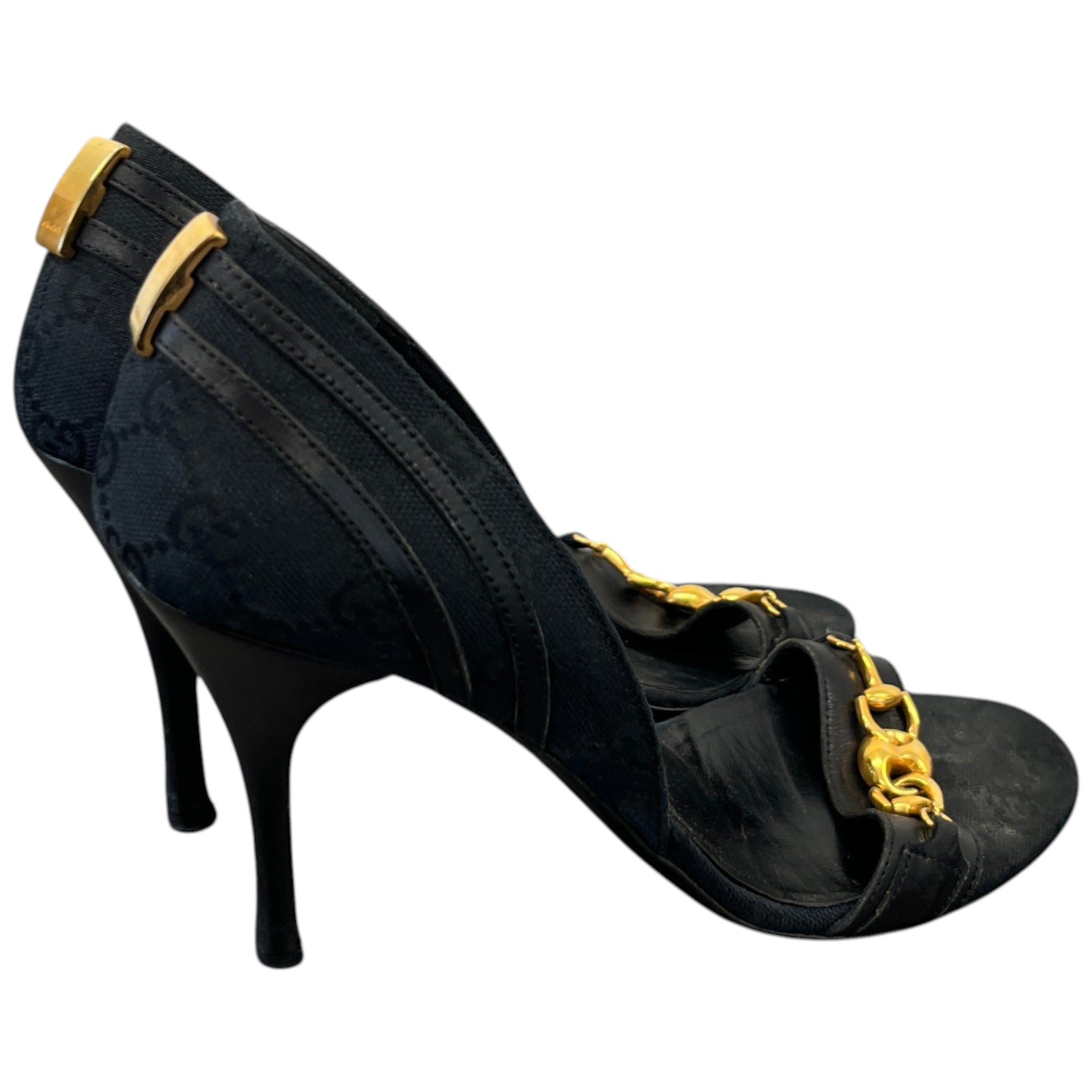 Women's Horsebit Accent Canvas Heels Black Size EU 38.5 / UK 5.5