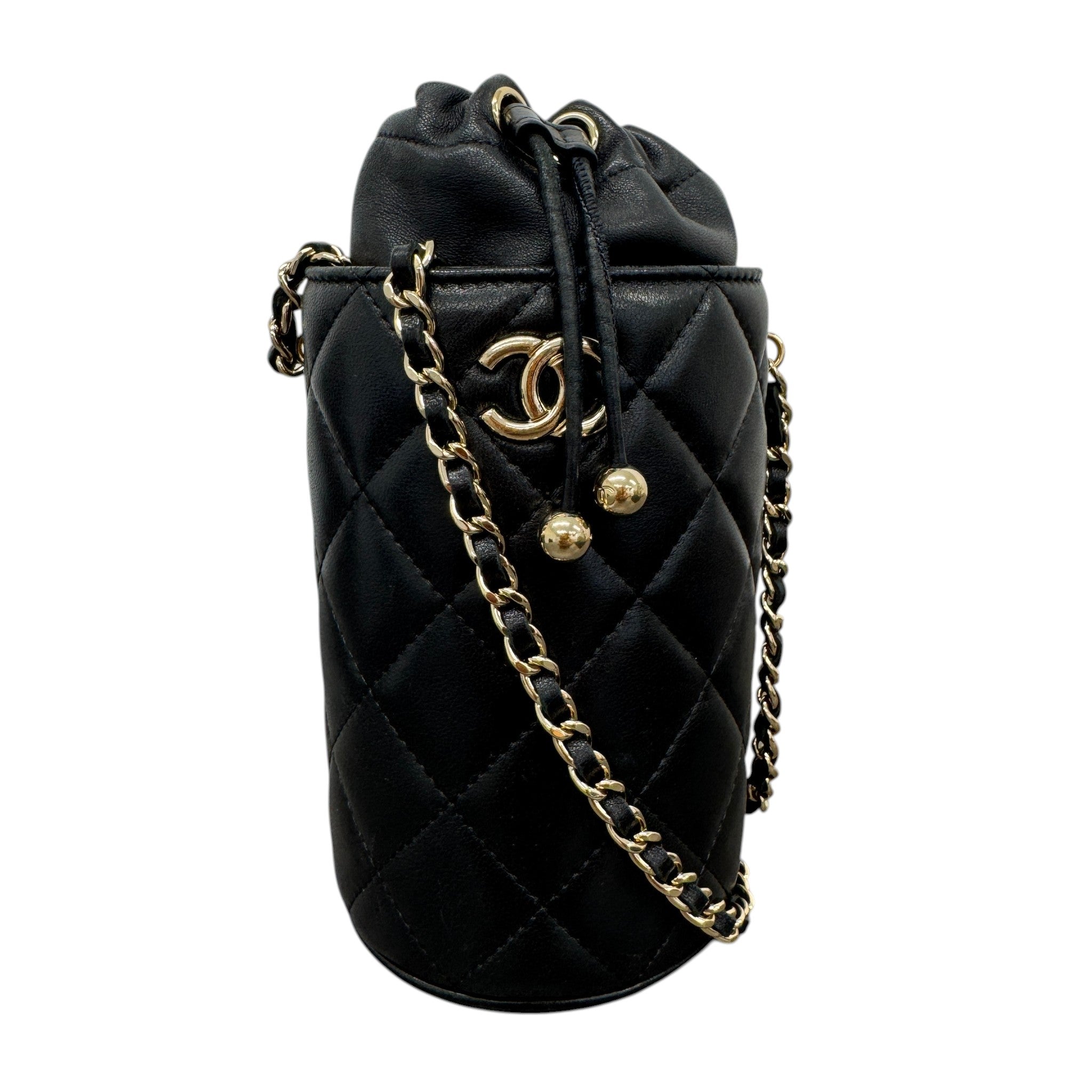 Women's Mini Drawstring Bucke Bag Black