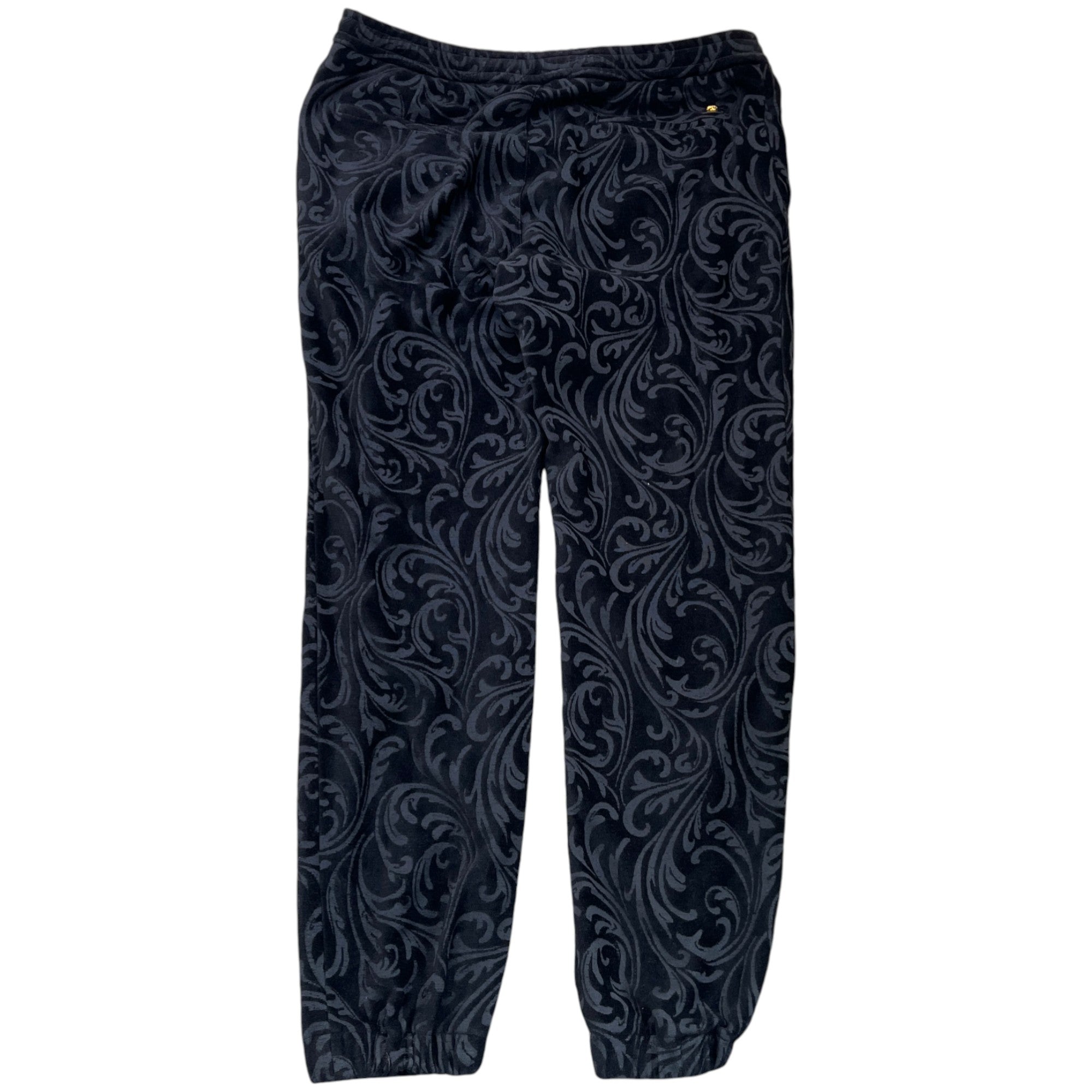 Men's Plaque Logo Pattern Joggers Black Size XXL
