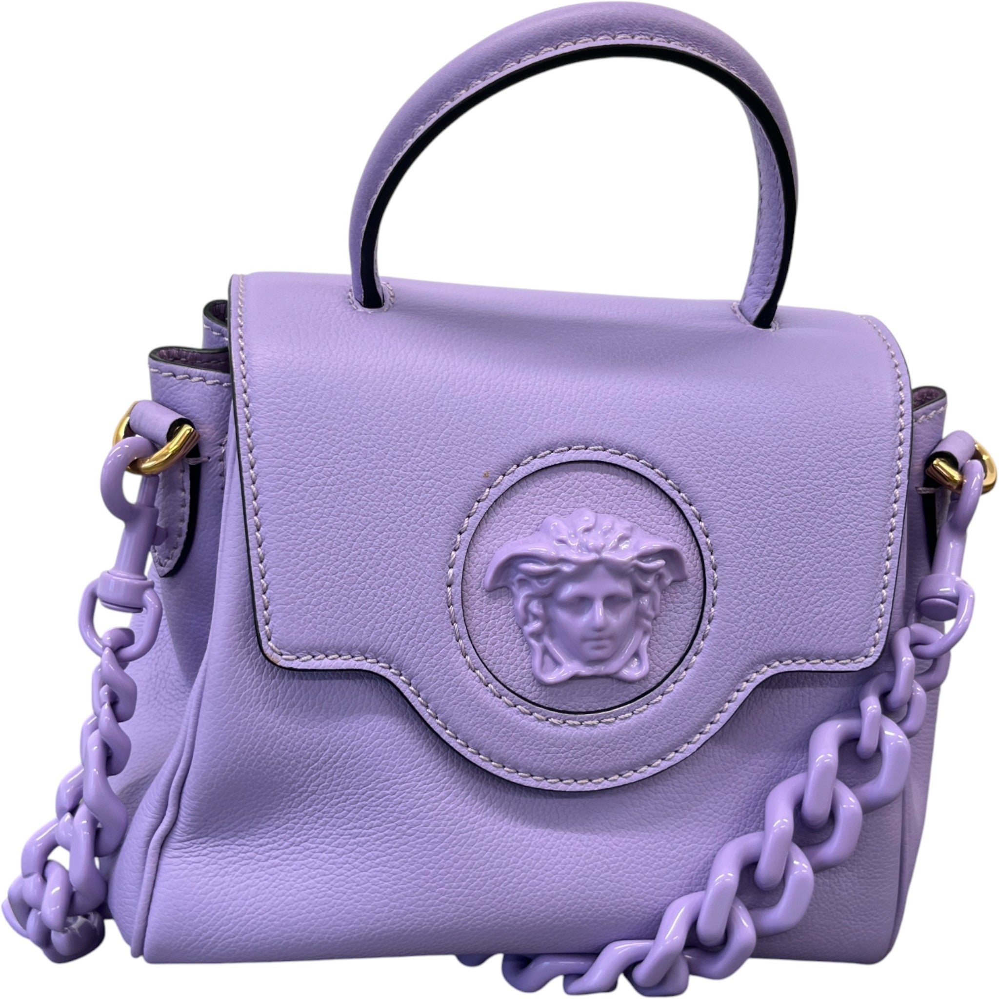Women's Small La Medusa Top Handle Bag Purple