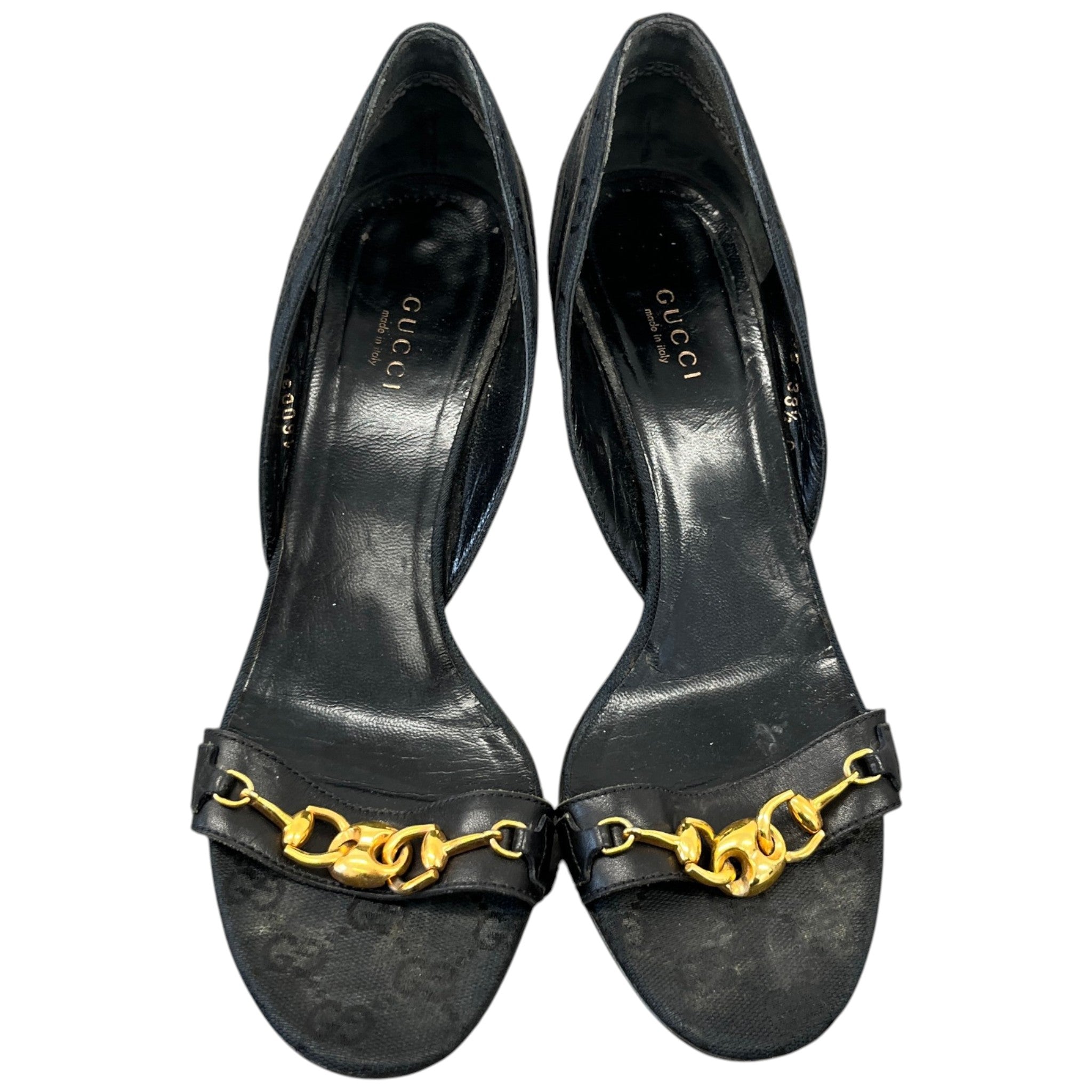 Women's Horsebit Accent Canvas Heels Black Size EU 38.5 / UK 5.5