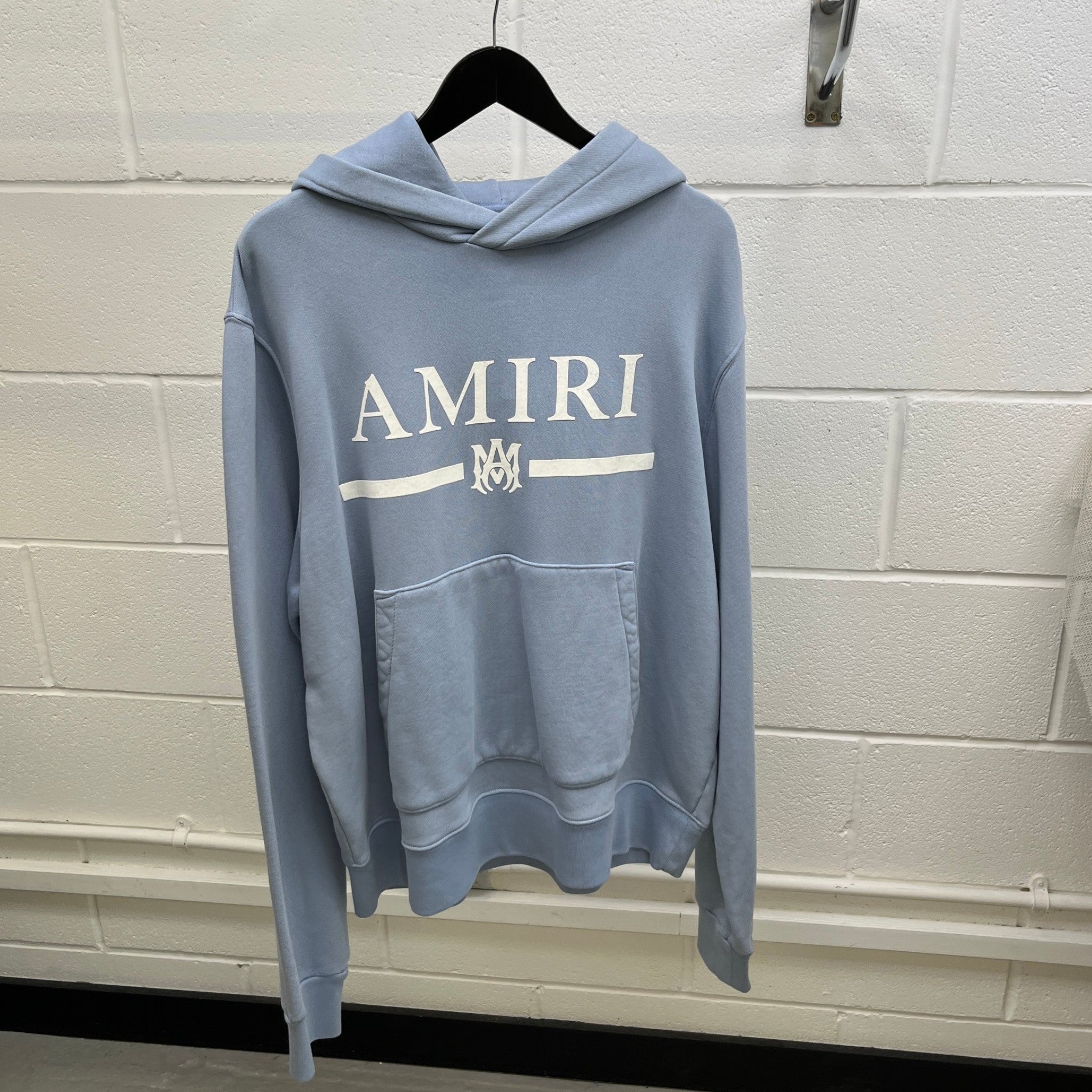 Men's Logo Print Hoodie Blue Size L
