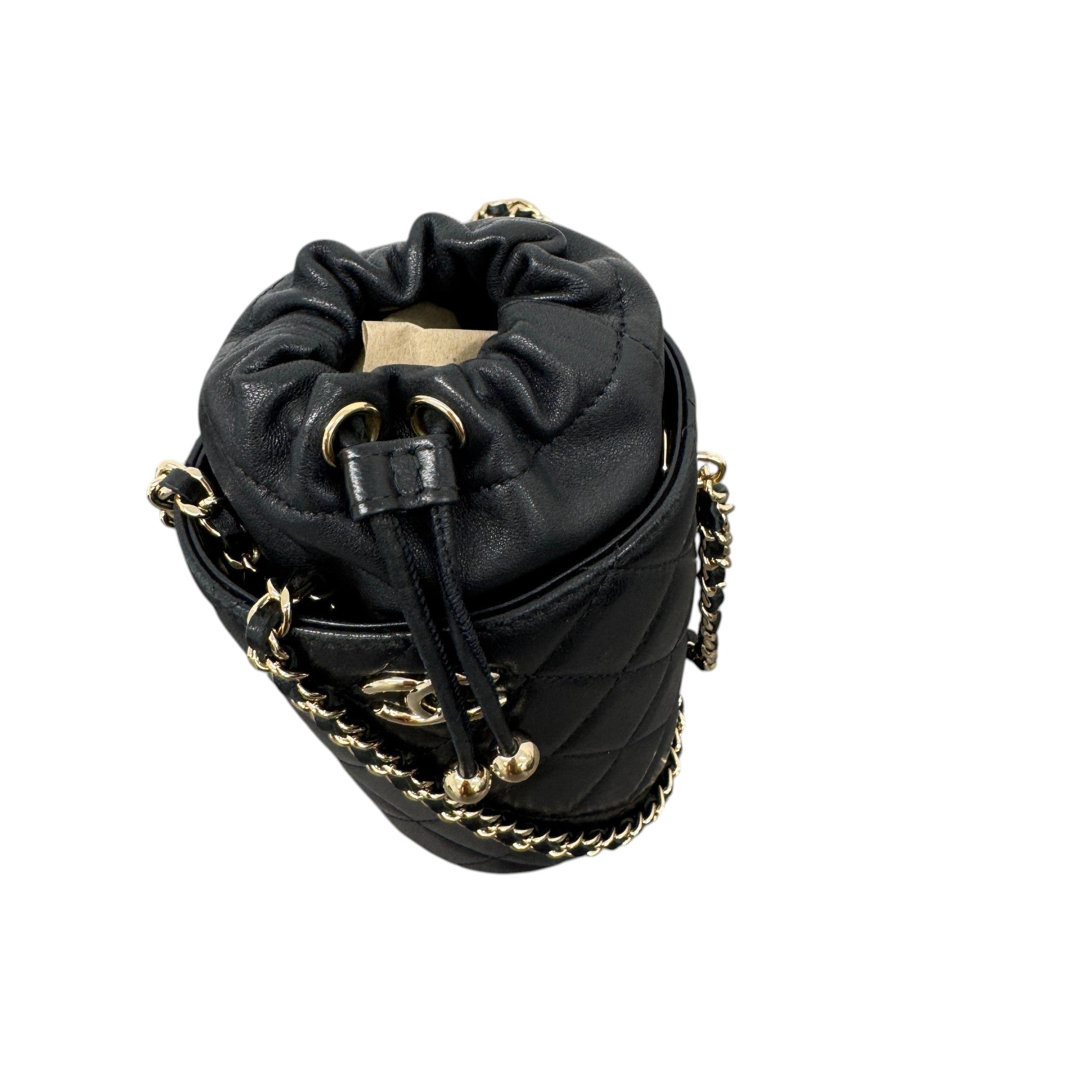 Women's Mini Drawstring Bucke Bag Black