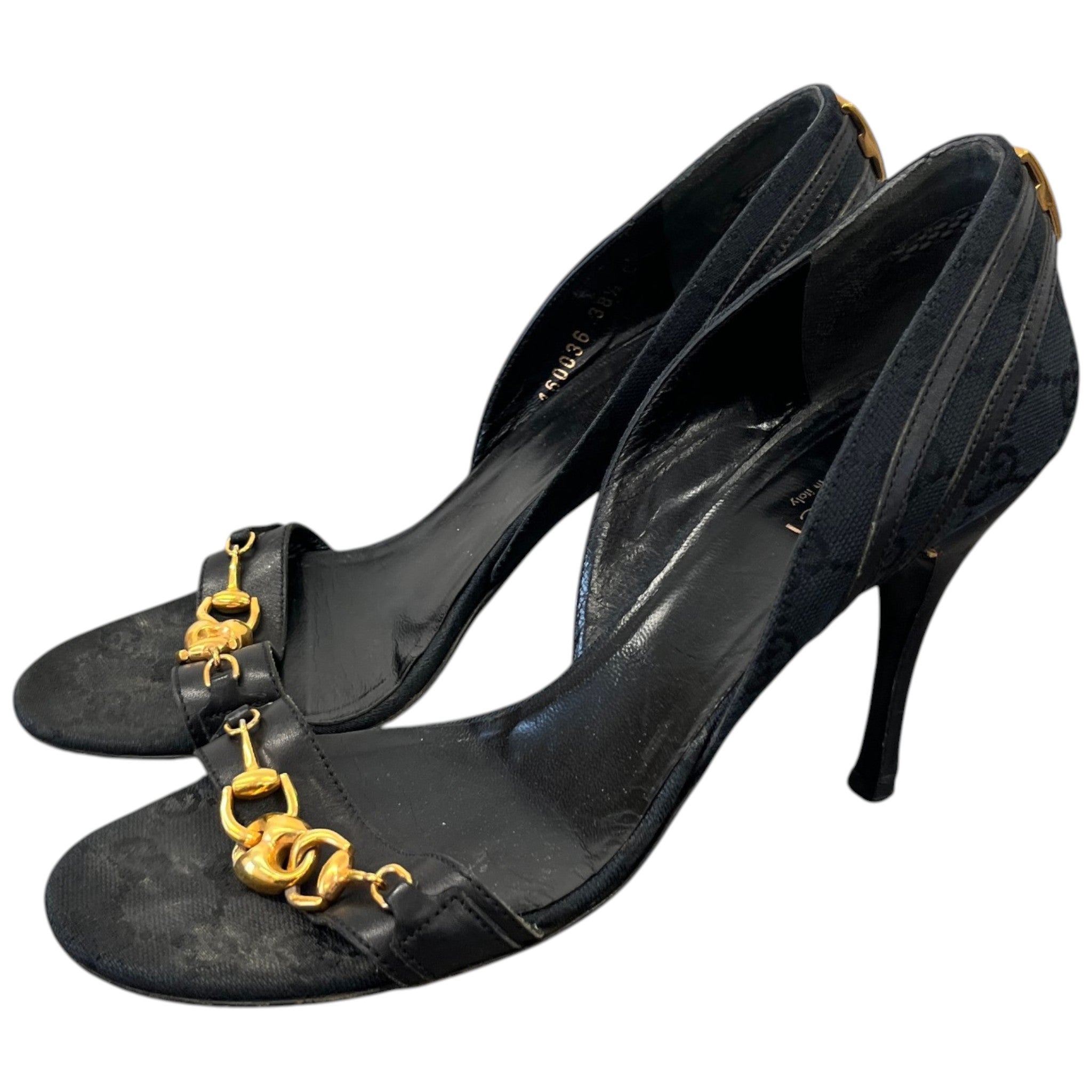Women's Horsebit Accent Canvas Heels Black Size EU 38.5 / UK 5.5