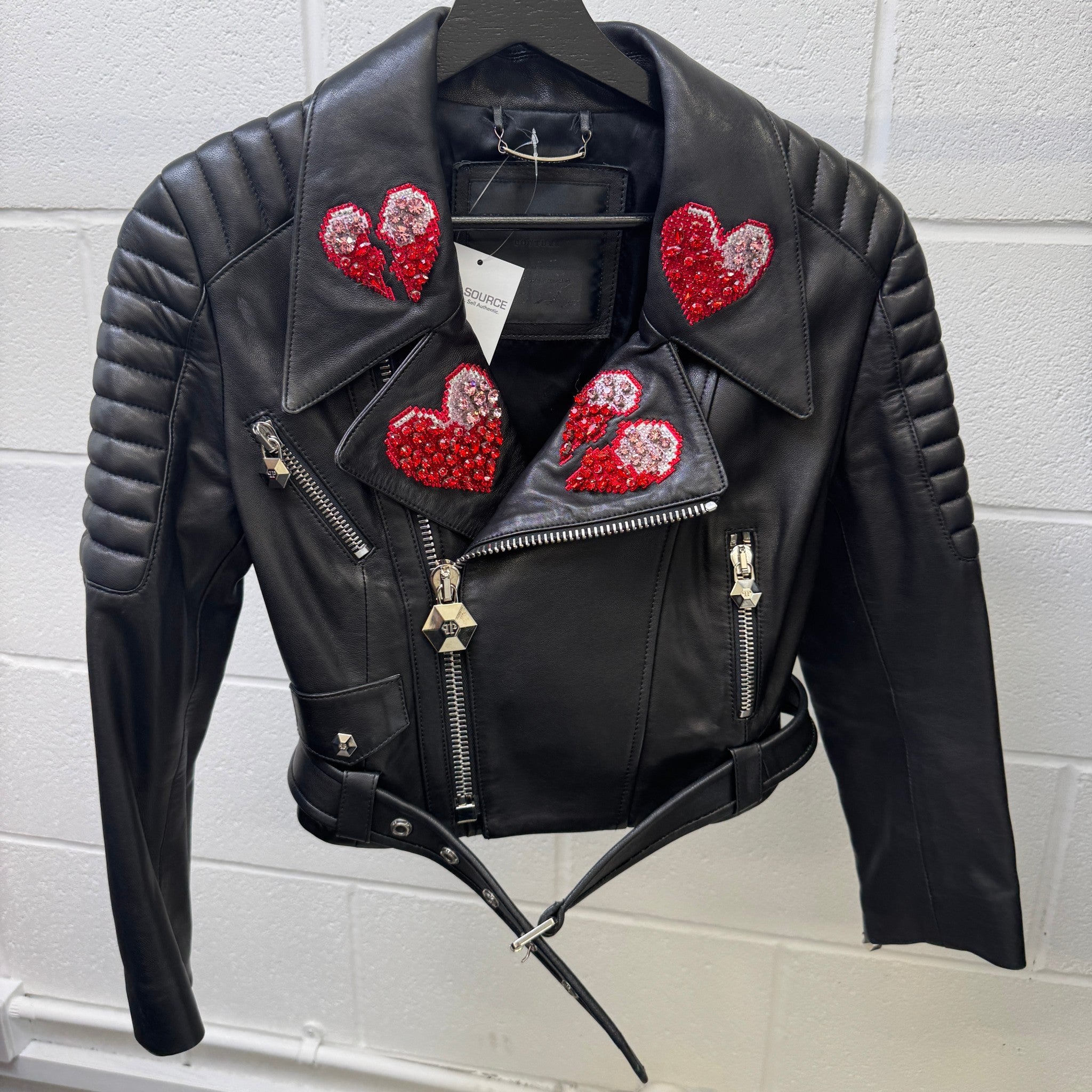 Women's For Love Biker Jacket Black Size S