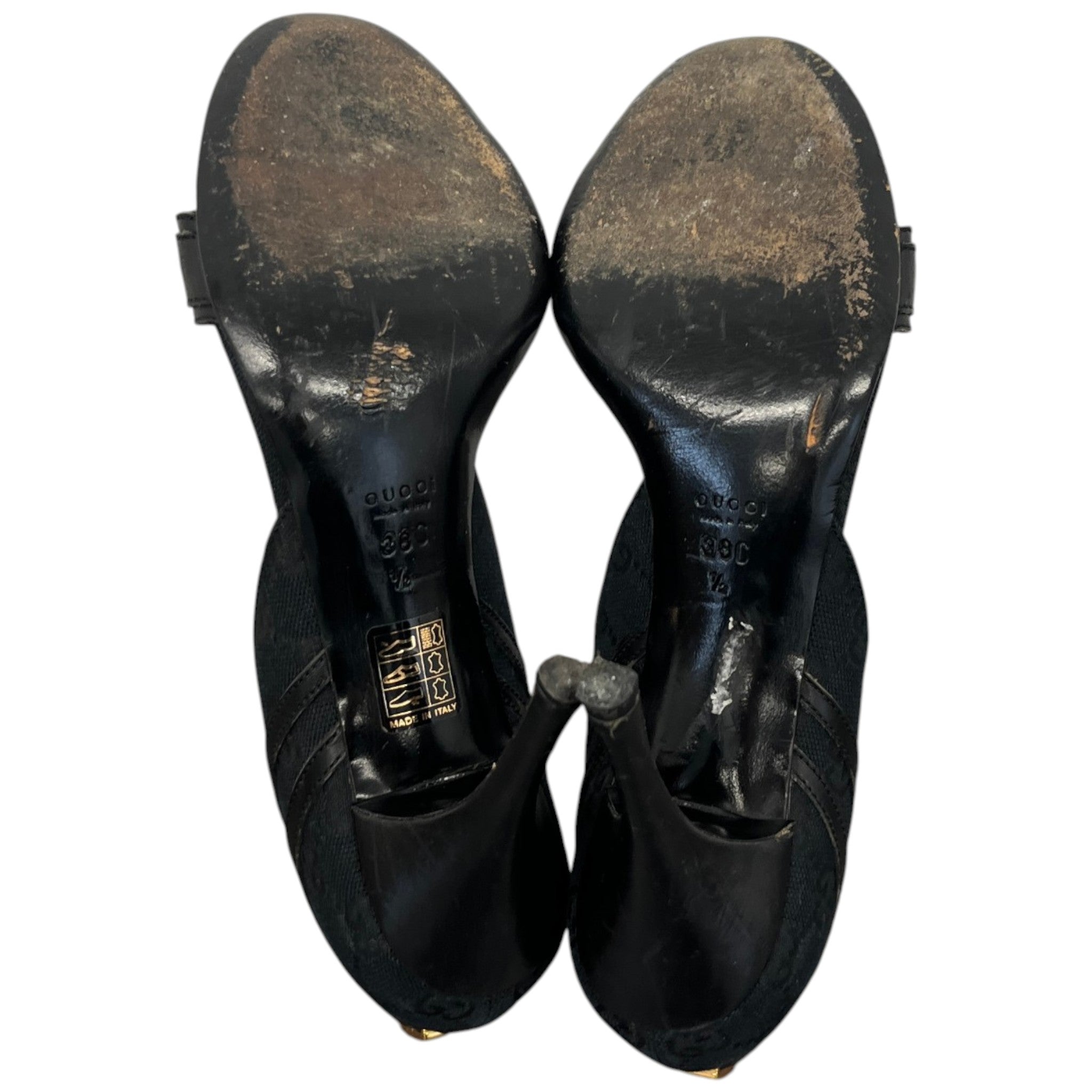 Women's Horsebit Accent Canvas Heels Black Size EU 38.5 / UK 5.5