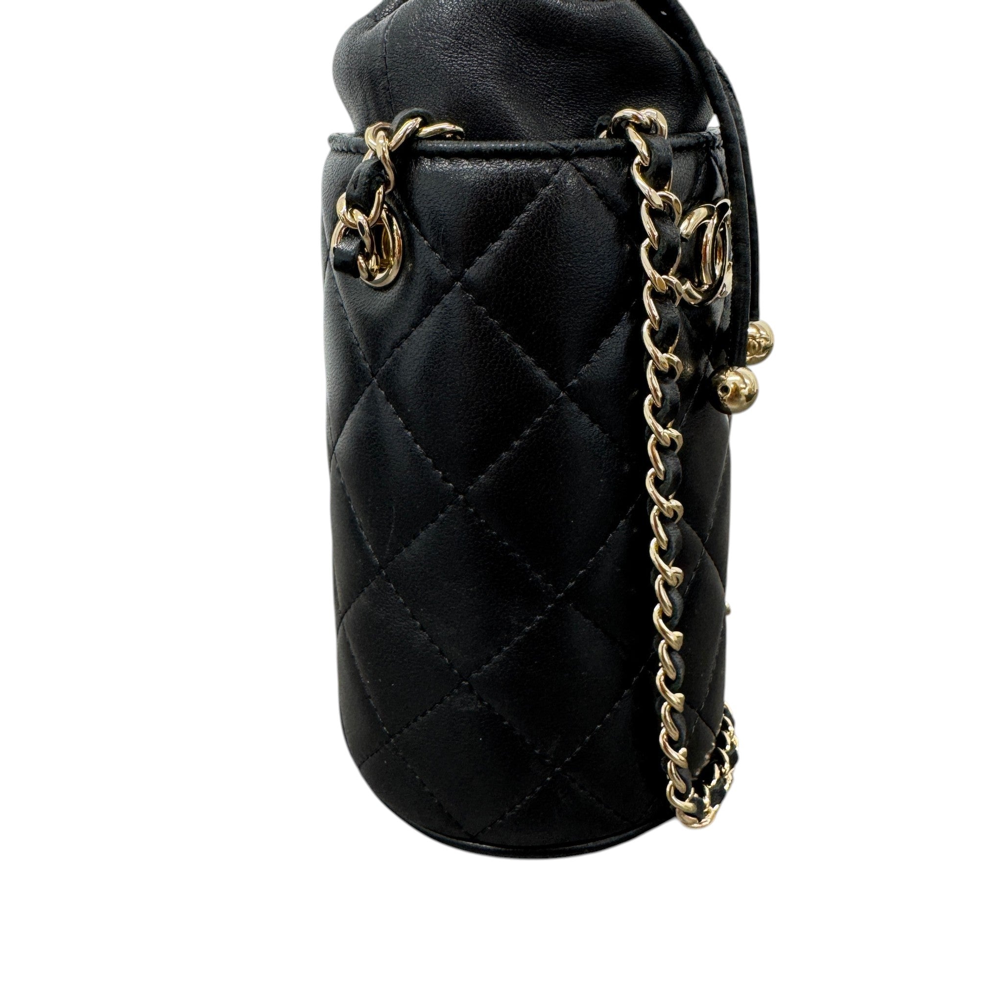 Women's Mini Drawstring Bucke Bag Black