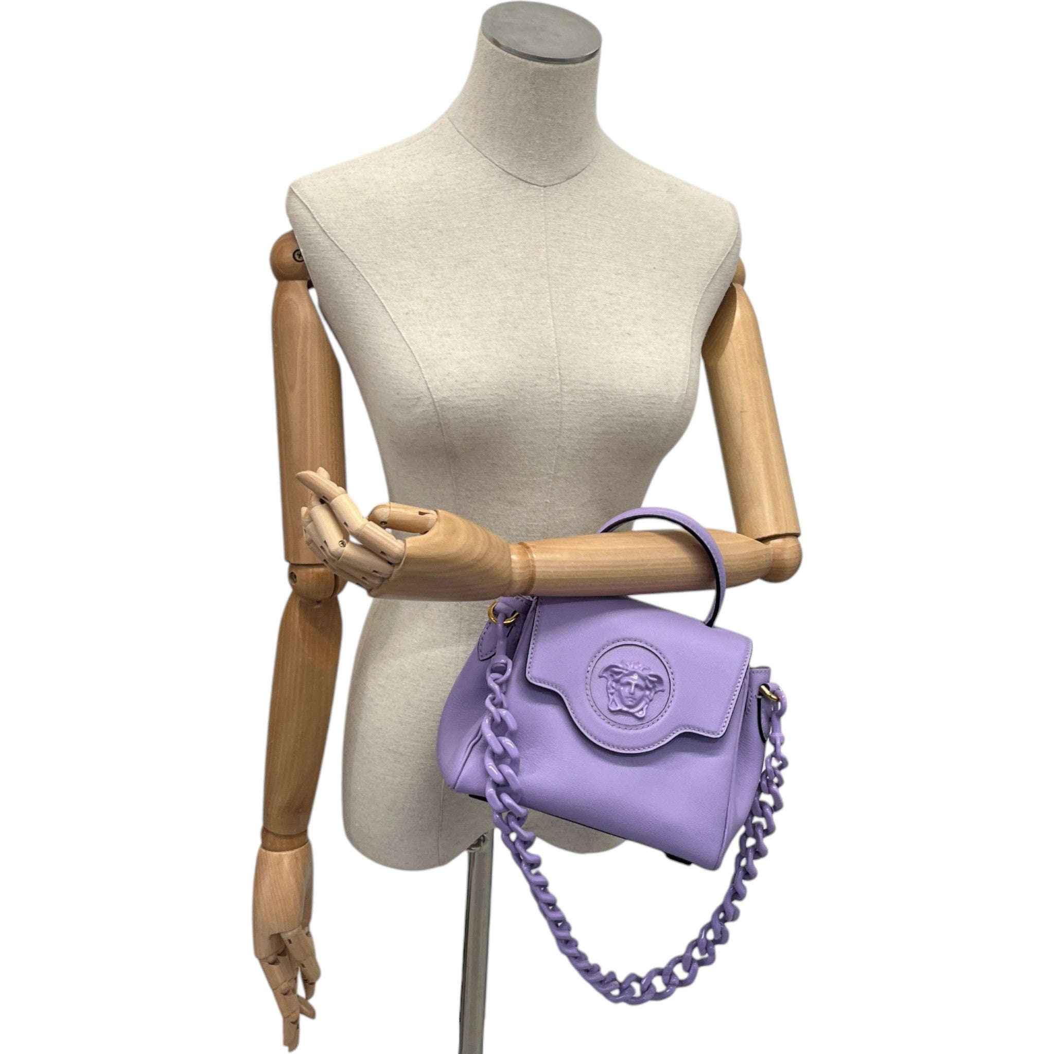 Women's Small La Medusa Top Handle Bag Purple