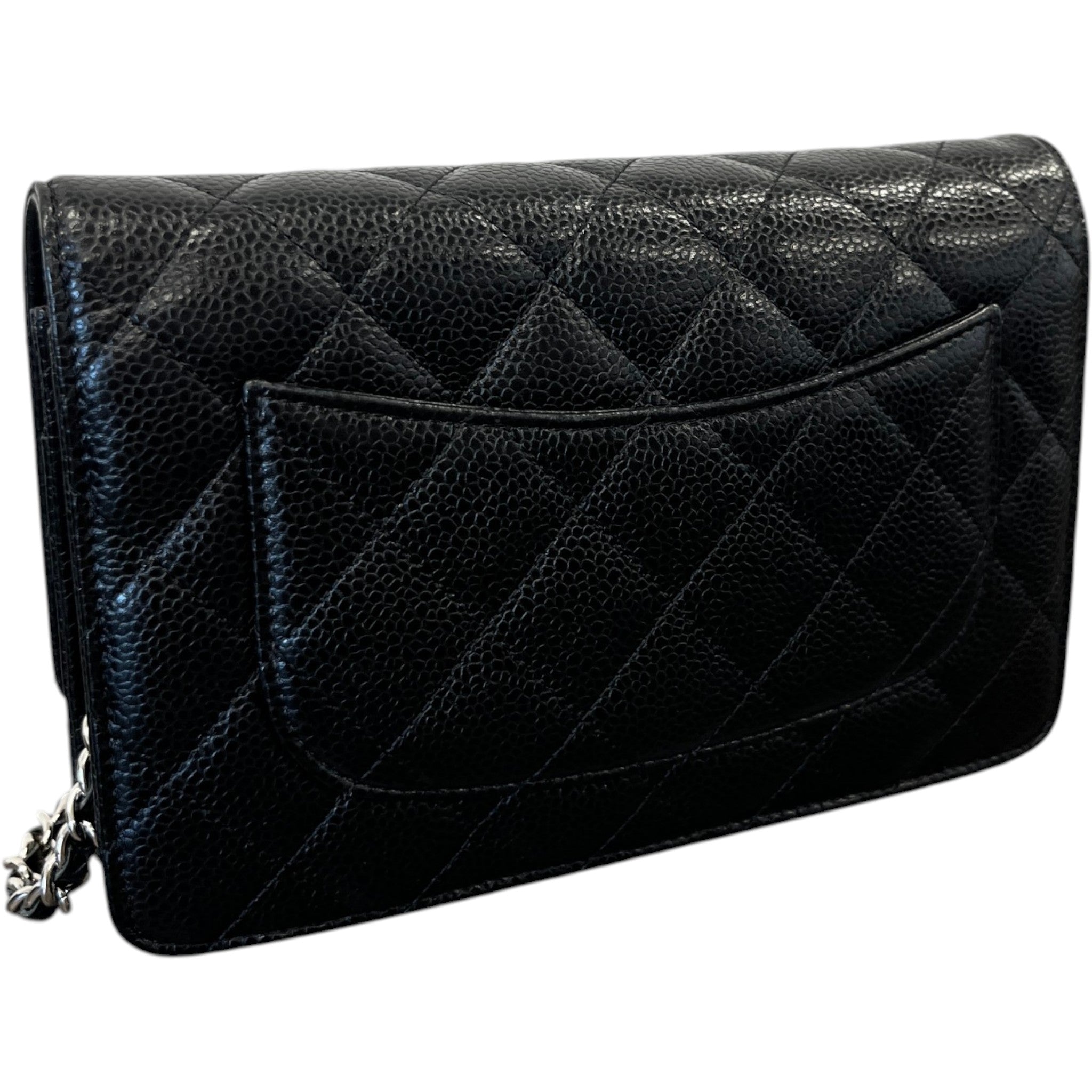 Women's Wallet On Chain Caviar Woc Bag Black
