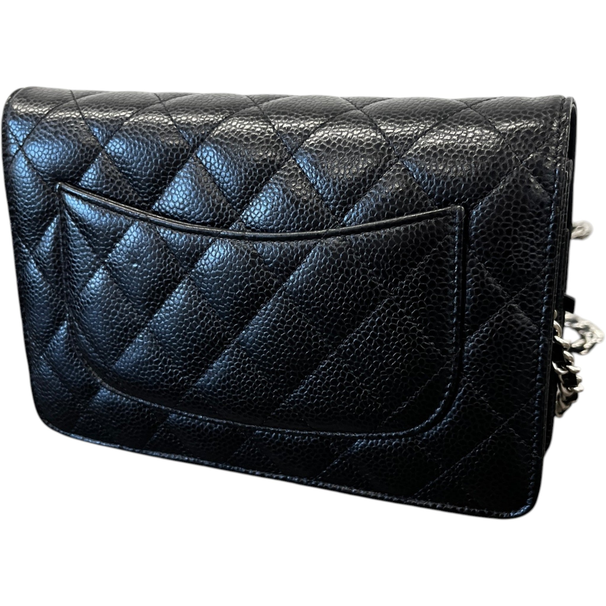 Women's Wallet On Chain Caviar Woc Bag Black