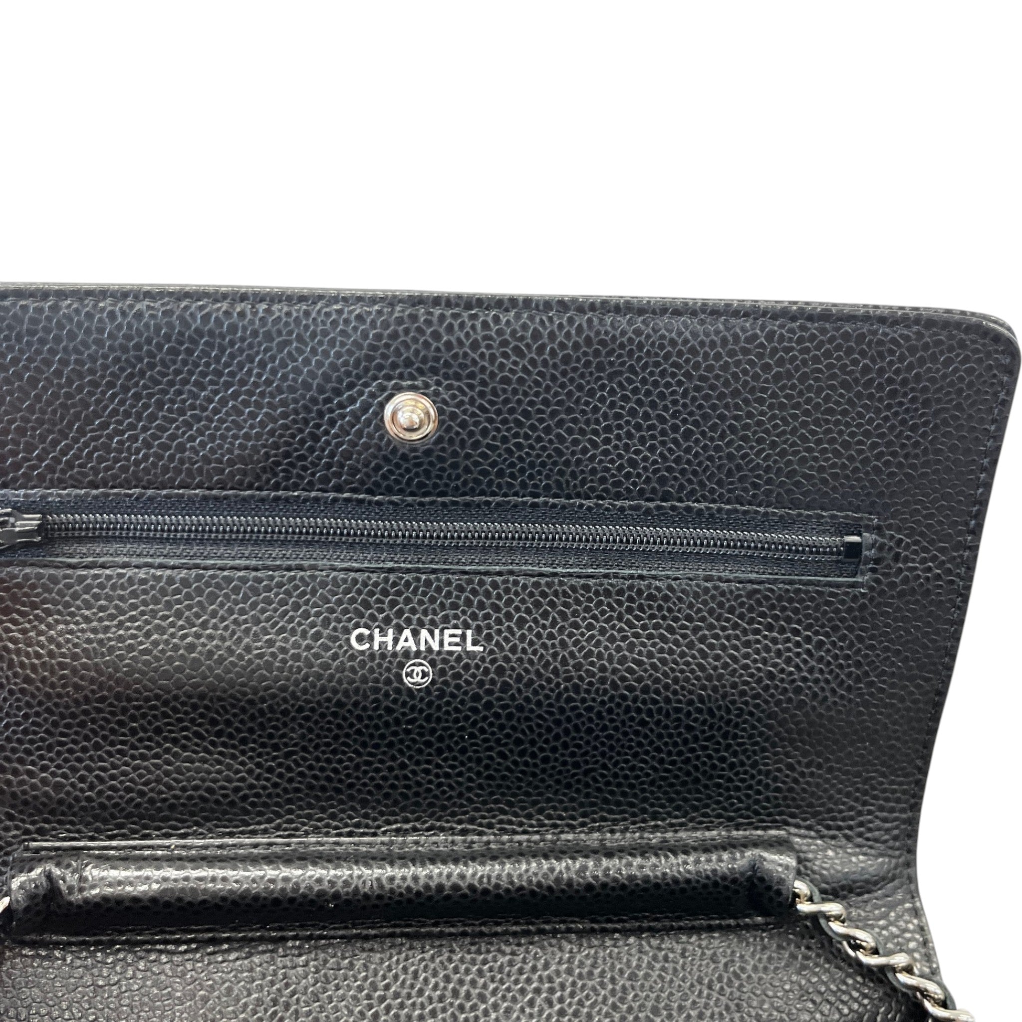 Women's Wallet On Chain Caviar Woc Bag Black
