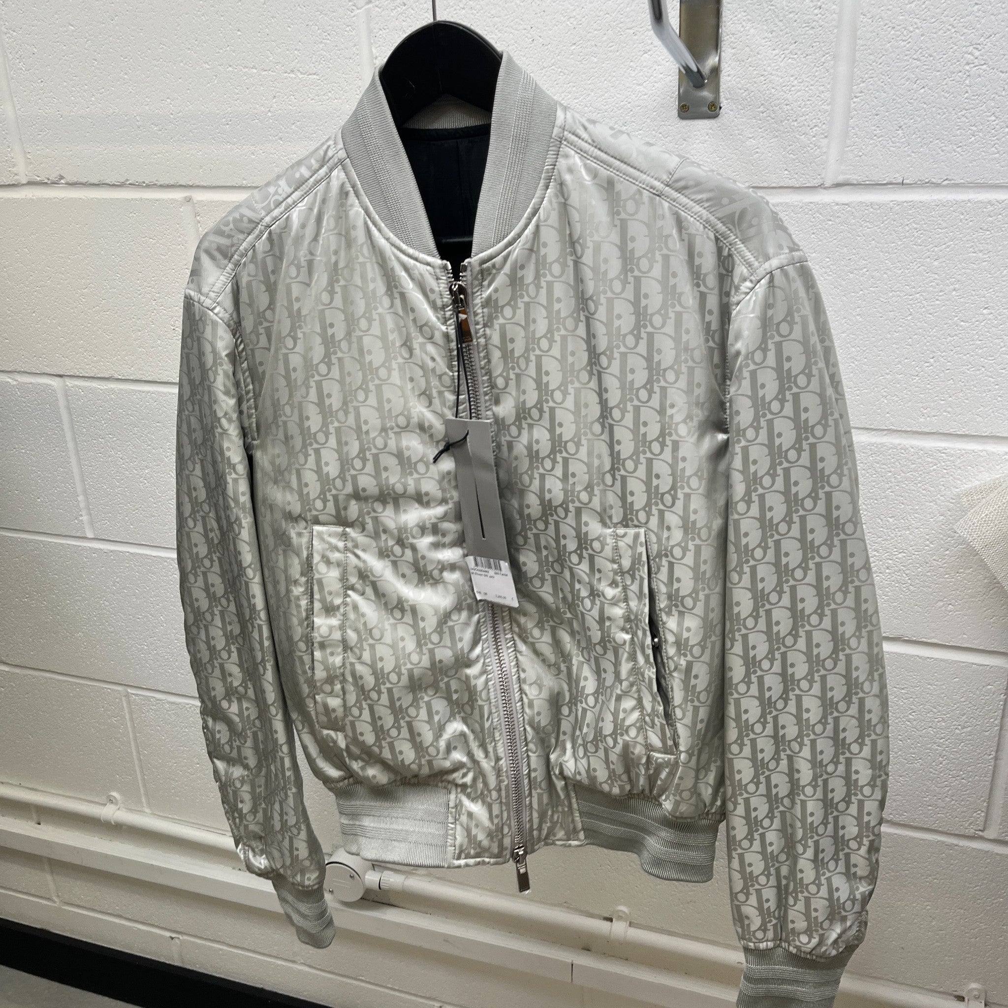 Men's Oblique Bomber Jacket Grey Size XXS