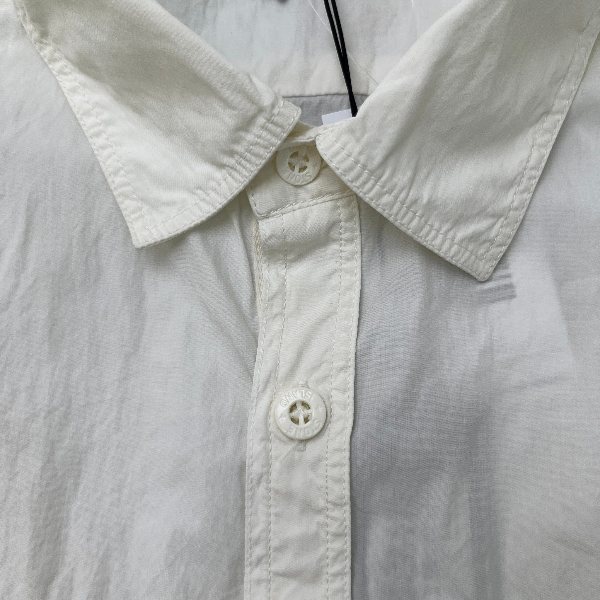 Men's Compass Logo Patch Long Sleeve Shirt White Size XL