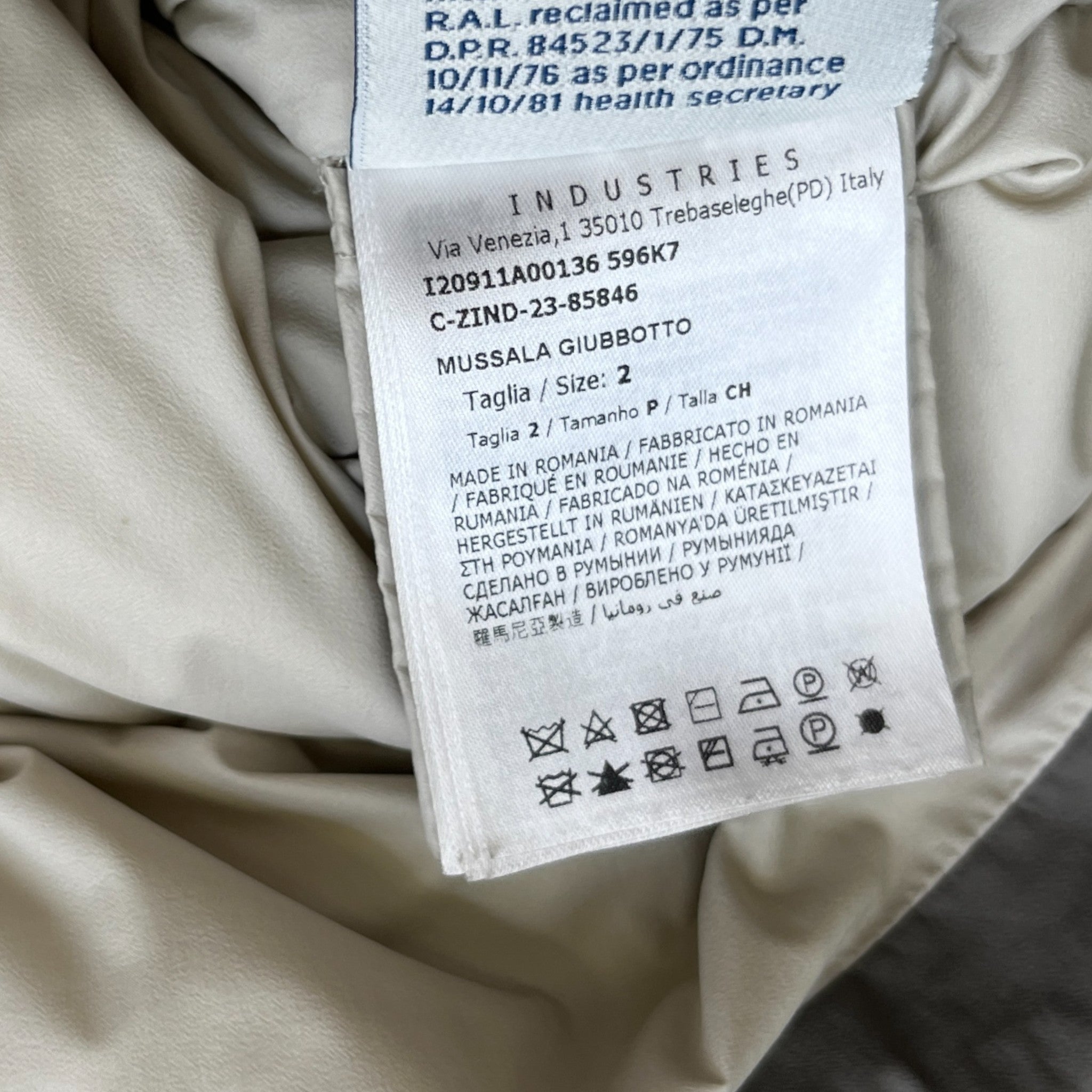 Men's Mussala Down Jacket Khaki Size 2 / M