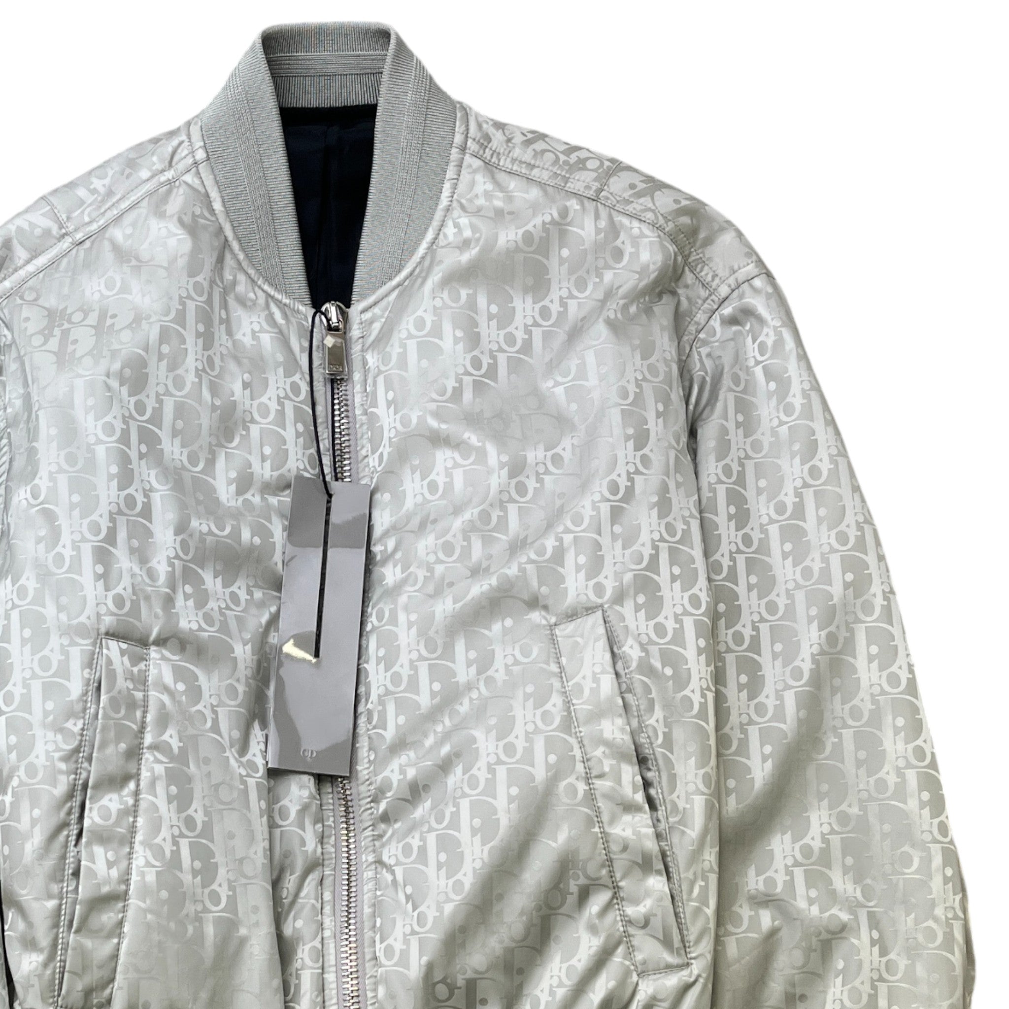 Men's Oblique Bomber Jacket Grey Size XXS